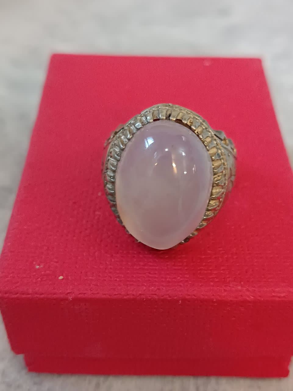 انگشتر عقیق یاسی مردانه خوش دست