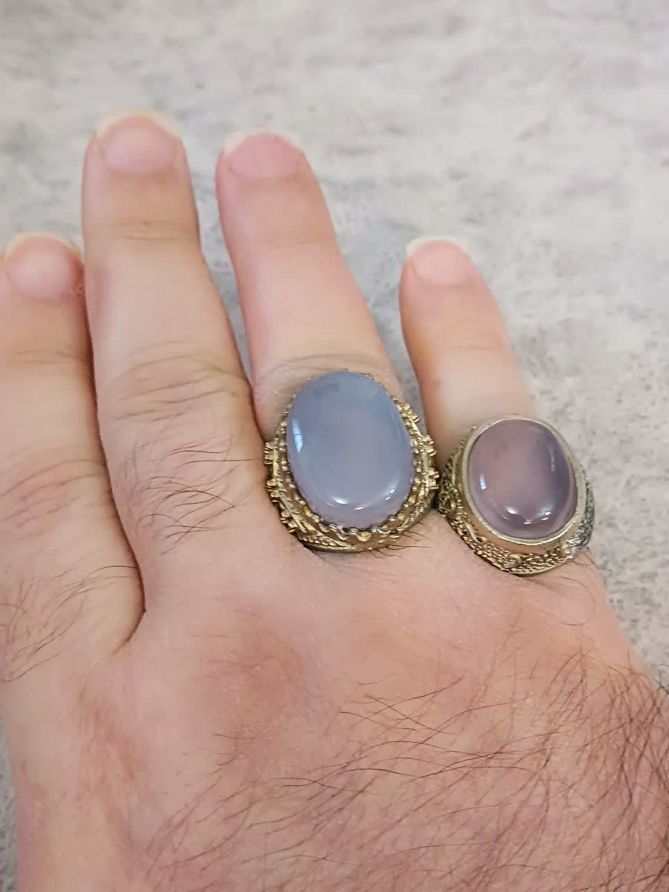 انگشترهای زیبای عقیق یاسی