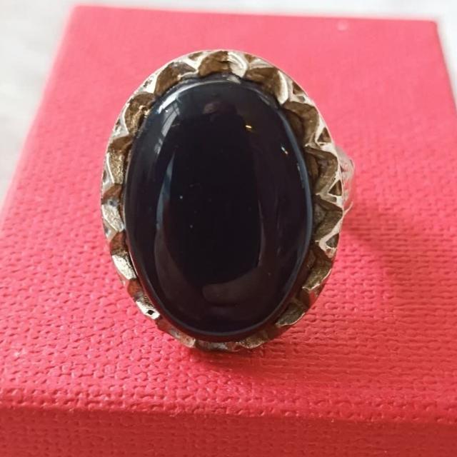 انگشتر عقیق مشکی مردانه