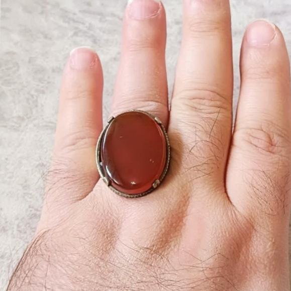 انگشتر درشت عقیق سرخ