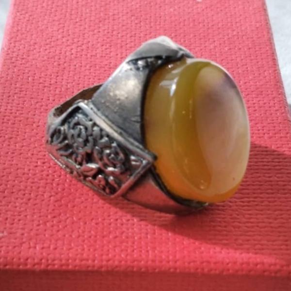 انگشتر عقیق زیتونی مردانه