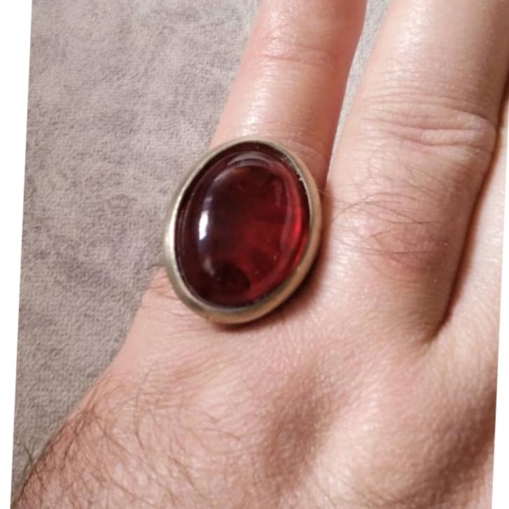 انگشتر لعل سرخ خوشدست مردانه