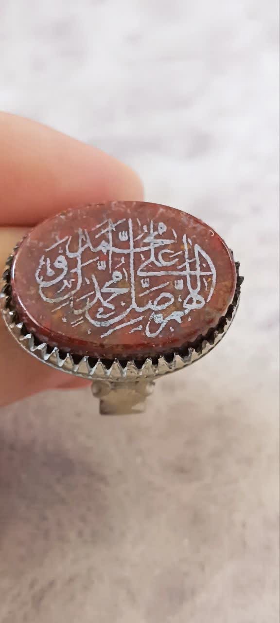 انگشتر مردانه خطی با ذکر صلوات