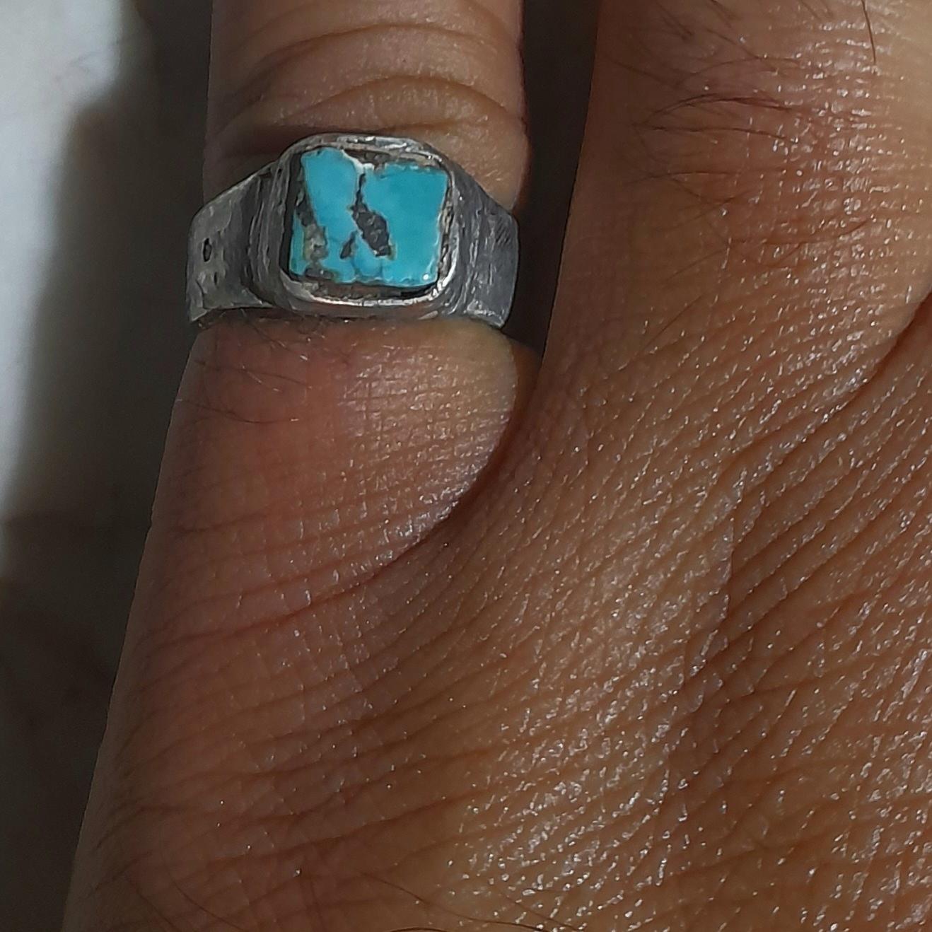 انگشتر نقره 925 نگین سنگ فیروزه نیشابور