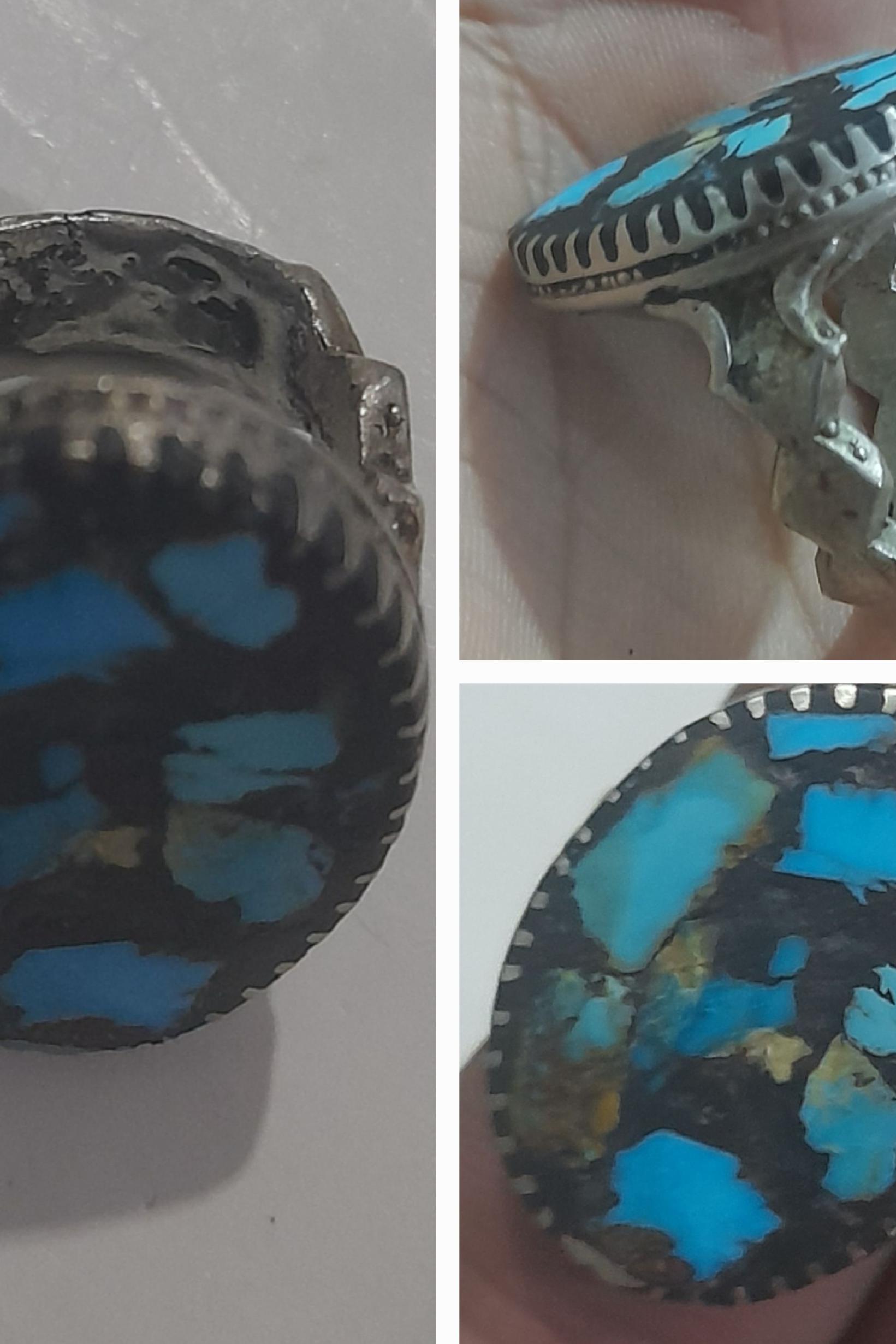 انگشتر نقره 925 با سنگ فیروزه