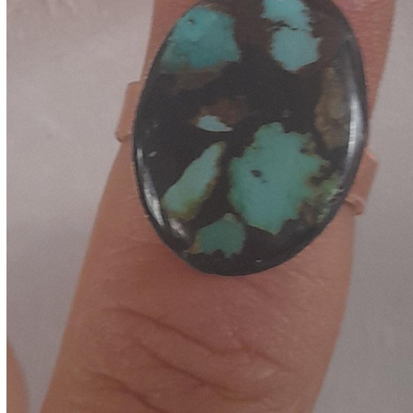 انگشتر مسی با فیروزه کوبی نشابور