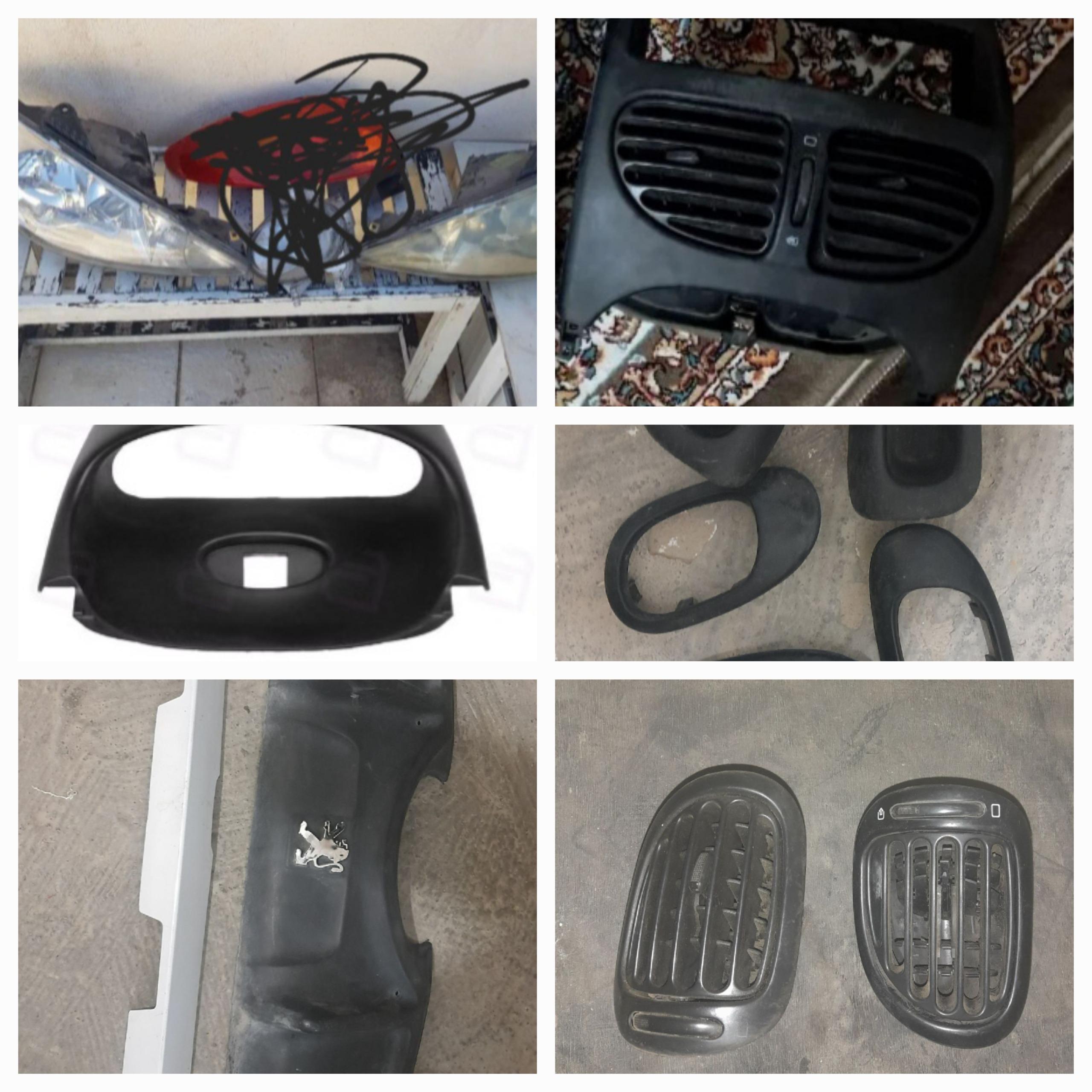 ست کامل قاب و دریچهای 206 و چراغ جلو کامل