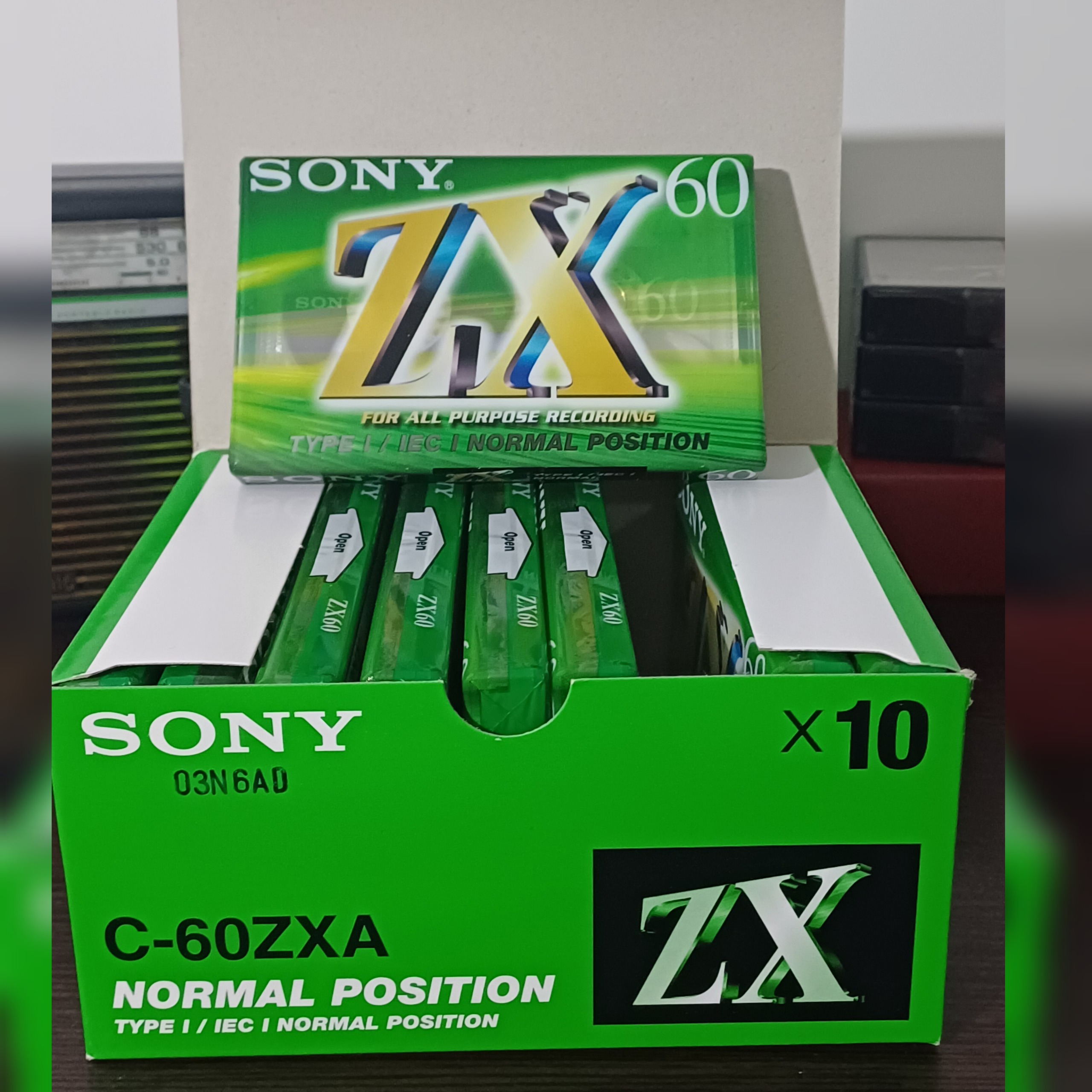 جعبه ده تایی نوار کاست zx 60 سونی