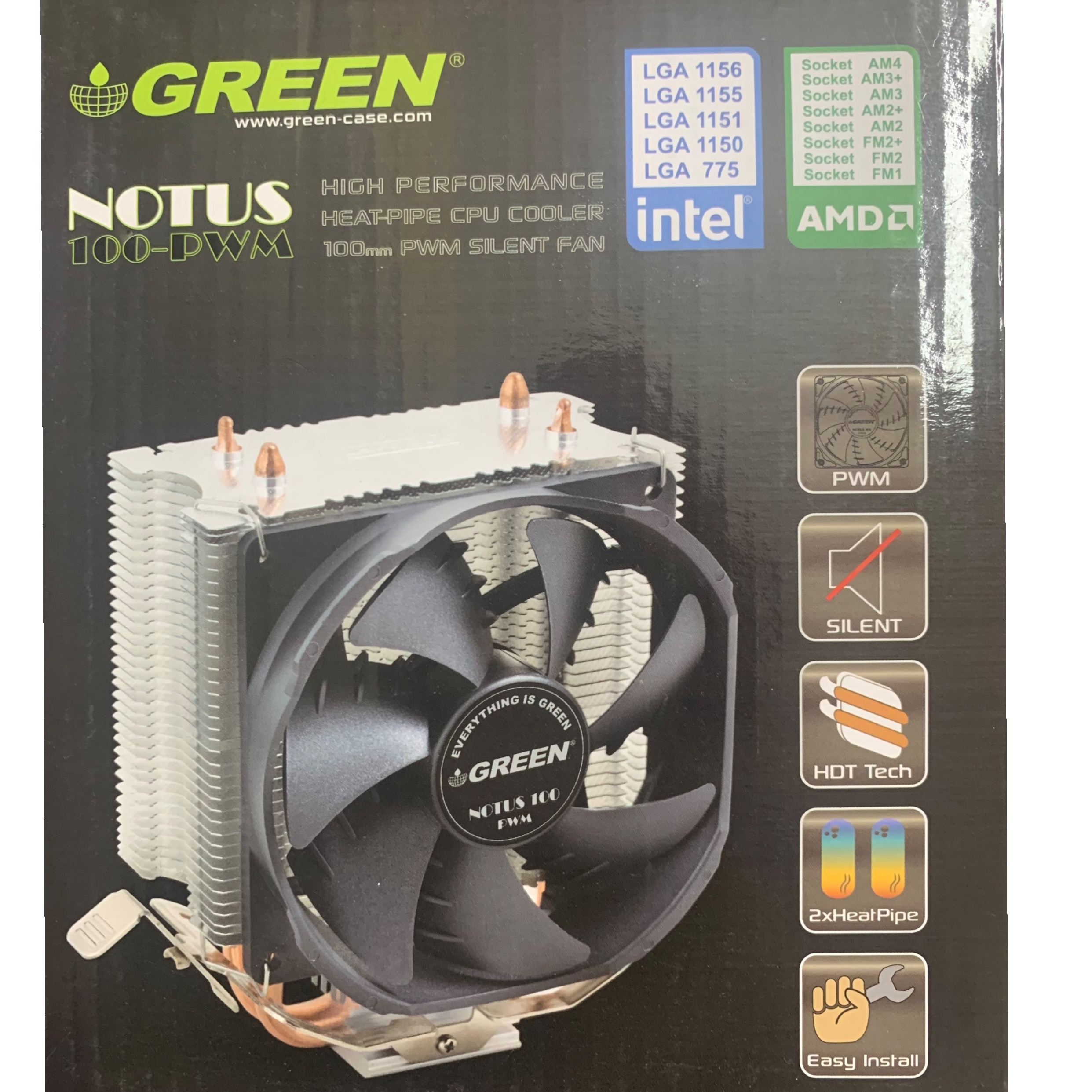 فن خنک کننده پردازنده گرین مدل NOTUS 100 PWM