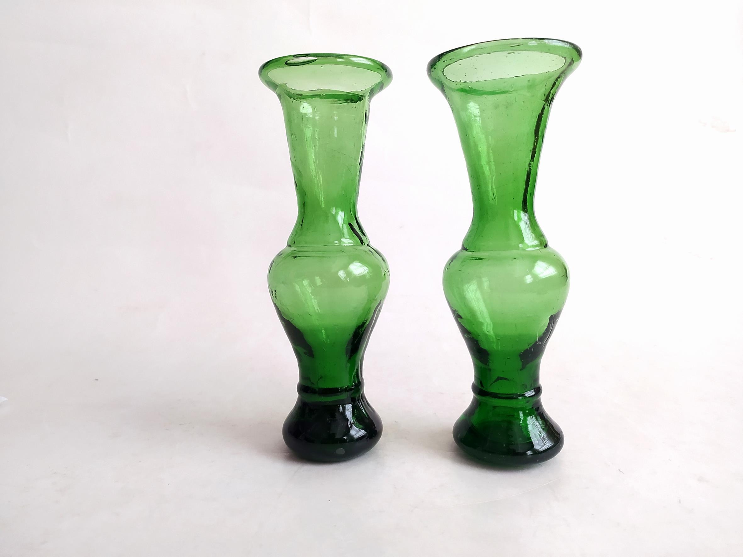 2عدد گلدان دست ساز قدیمی زیبا سبز (کد33-46332)