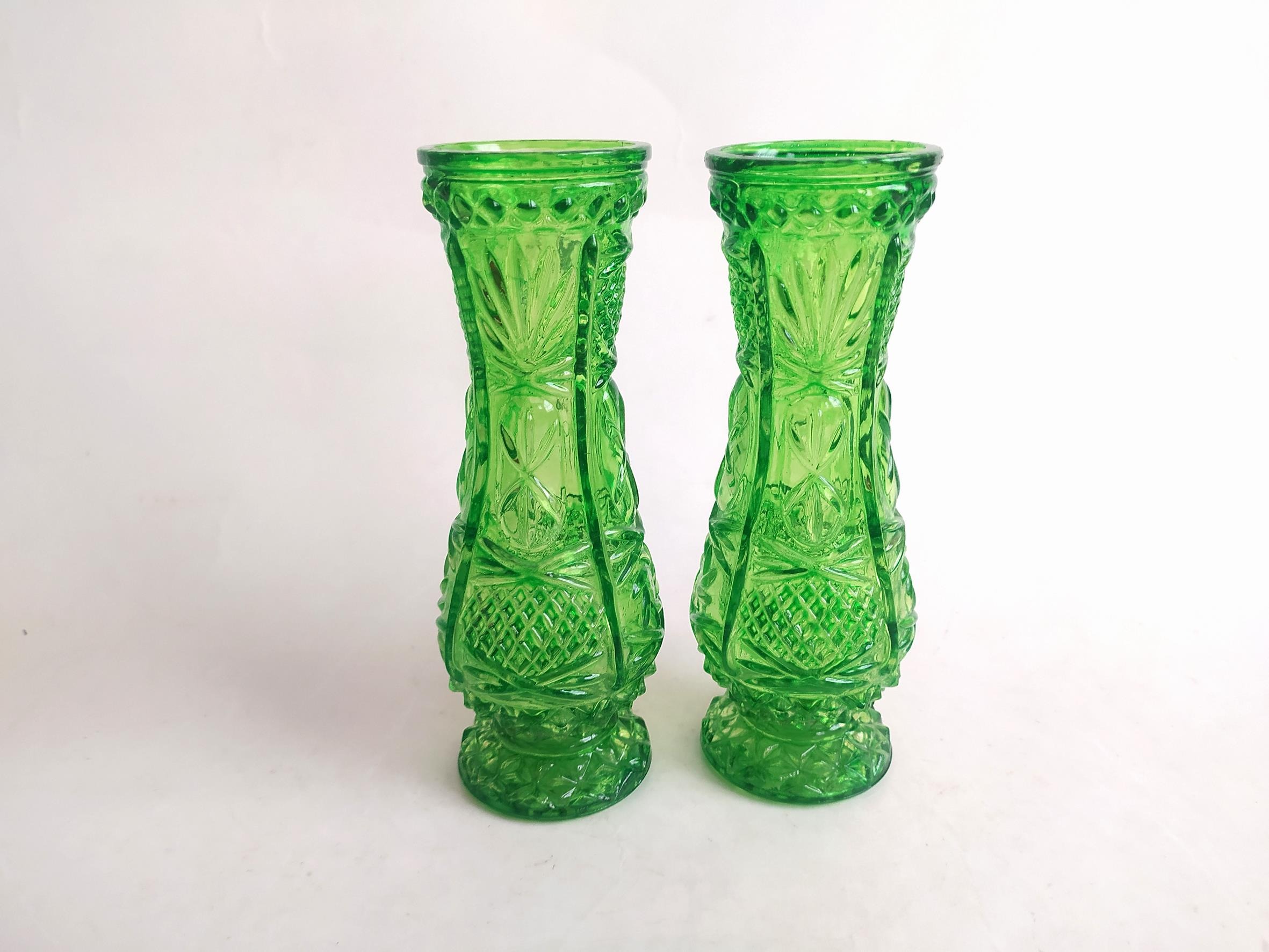 2عدد گلدان قدیمی رنگ شده سبز جذاب (کد 46407)