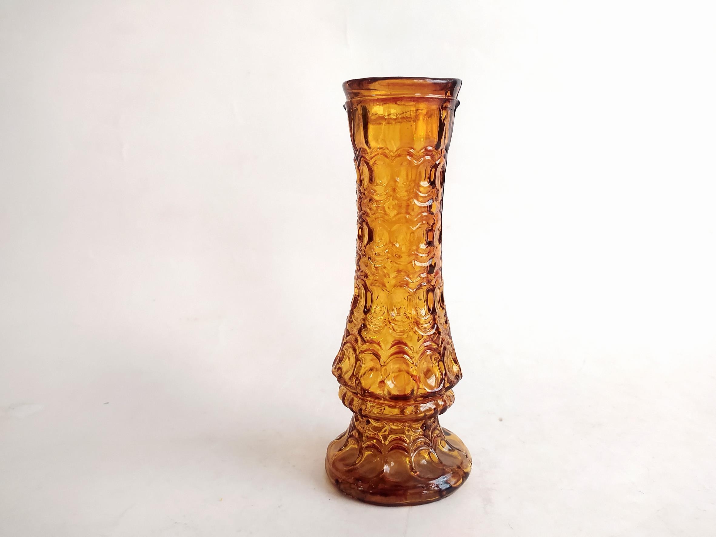 گلدان قدیمی رنگ شده عسلی زیبا (کد46409)