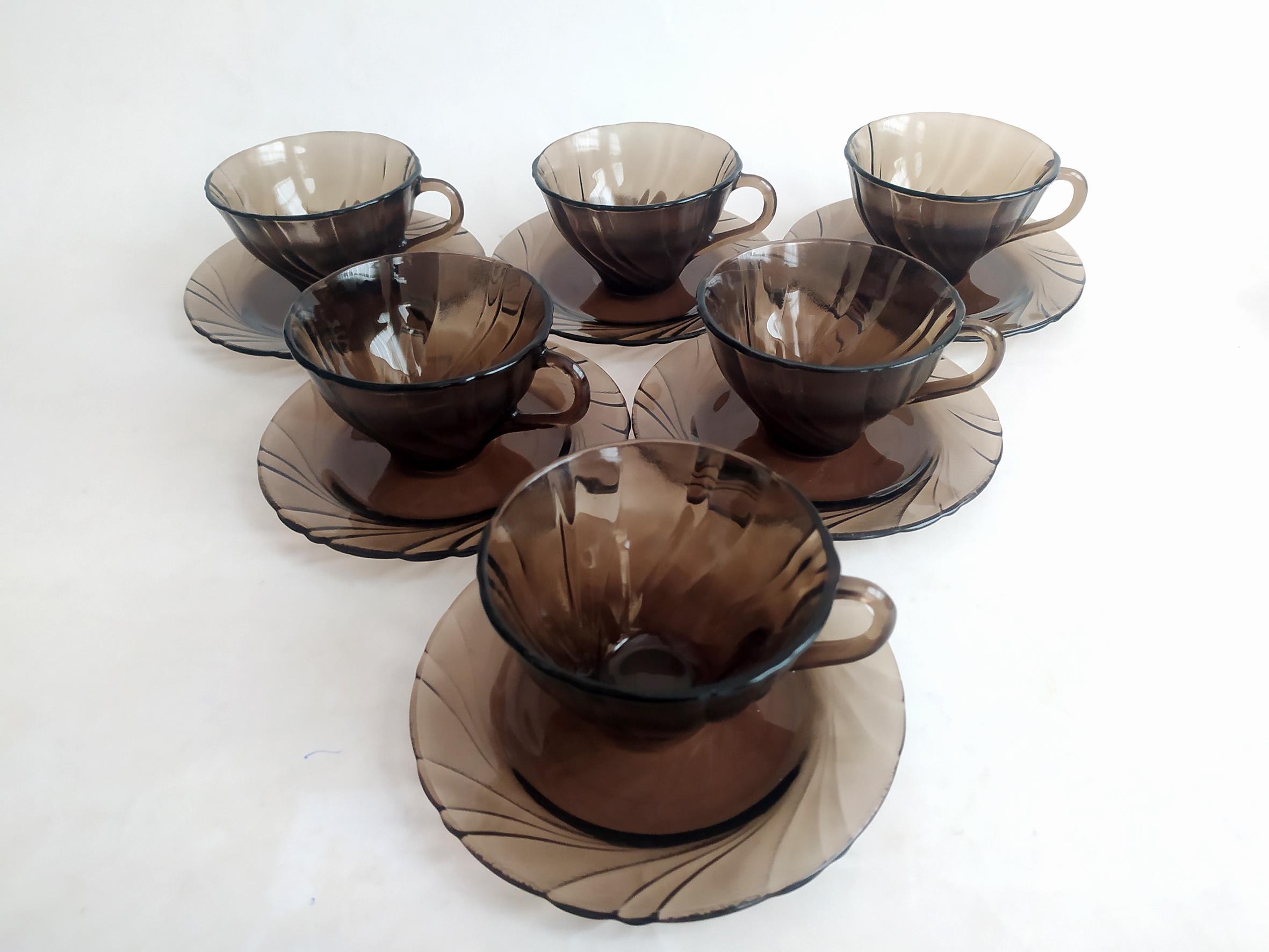 فنجان نعلبکی پیچ دودی ورکو Vereco فرانسه (کد46774)