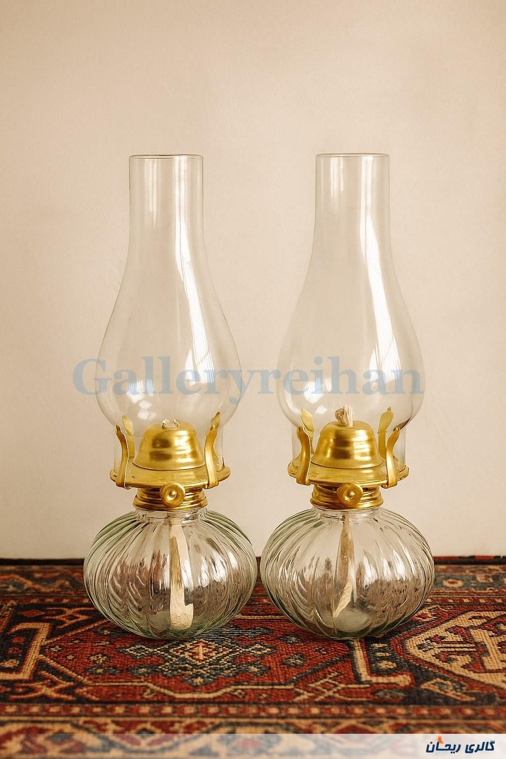 2عدد چراغ نفتی زیبا طرح شیاردار (کد47665-47666)