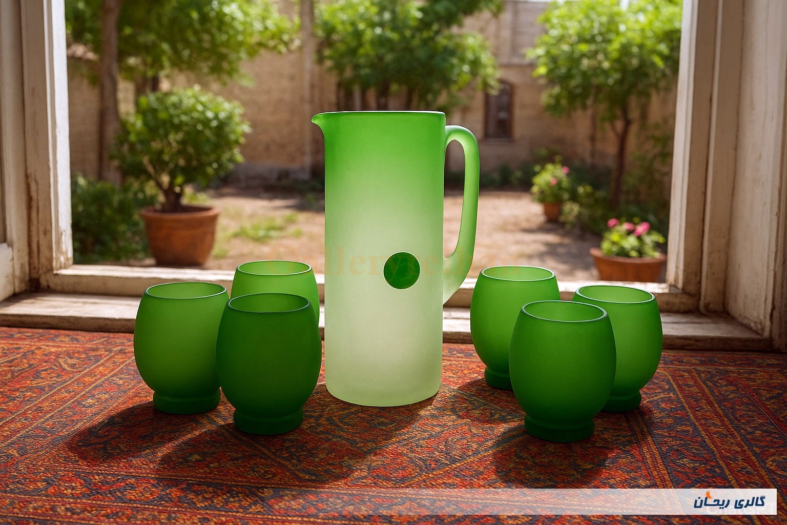 پارچ آبگز و لیوان کمیاب دستساز قدیمی (46529-47542)