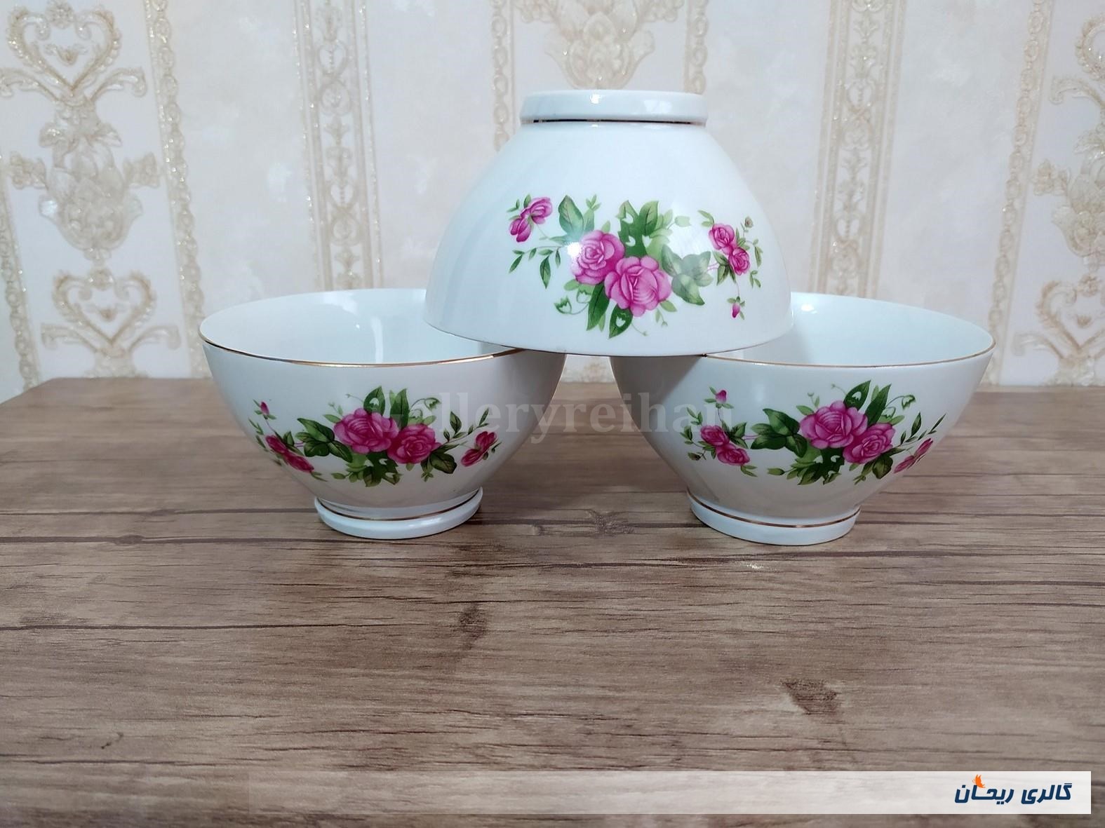 3عدد کاسه گل سرخی قدیمی سایز کوچک (کد13-12-33011)