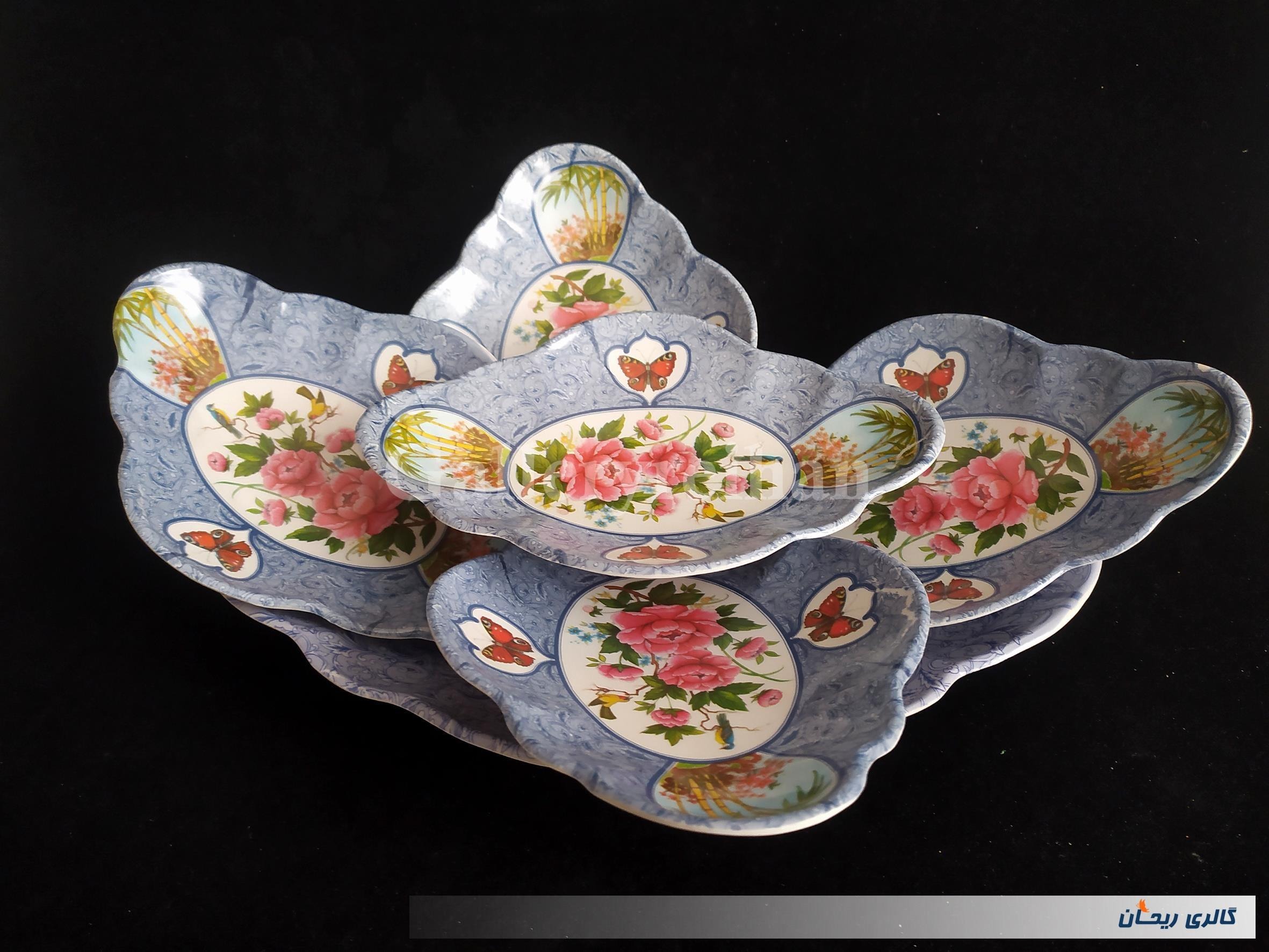 ست 6 پارچه پذیرایی ملامین قدیمی کمیاب (کد93-47188)