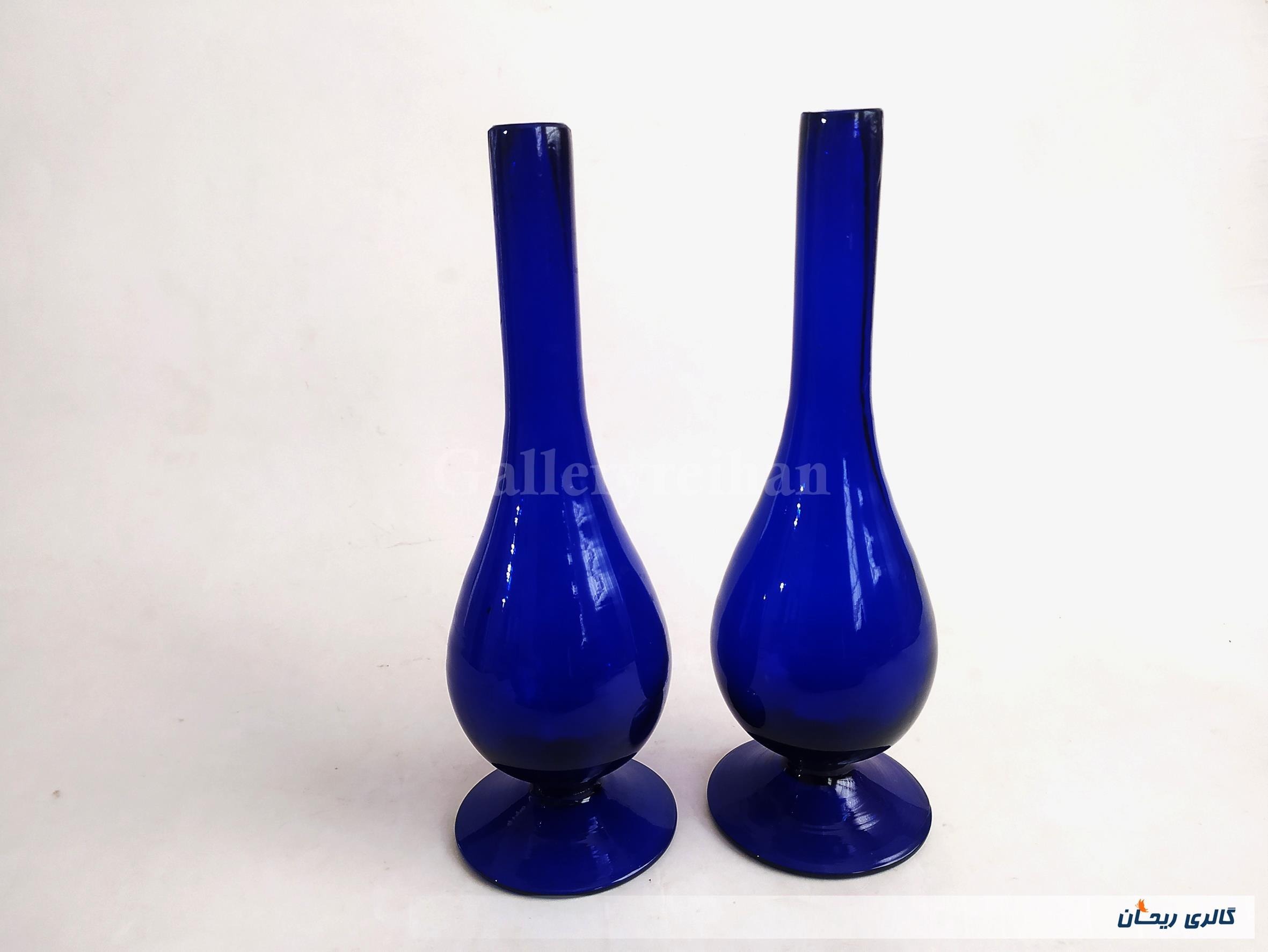 جفت گلدان یا گلابپاش قلندری دستساز کبالتی(6-44875)