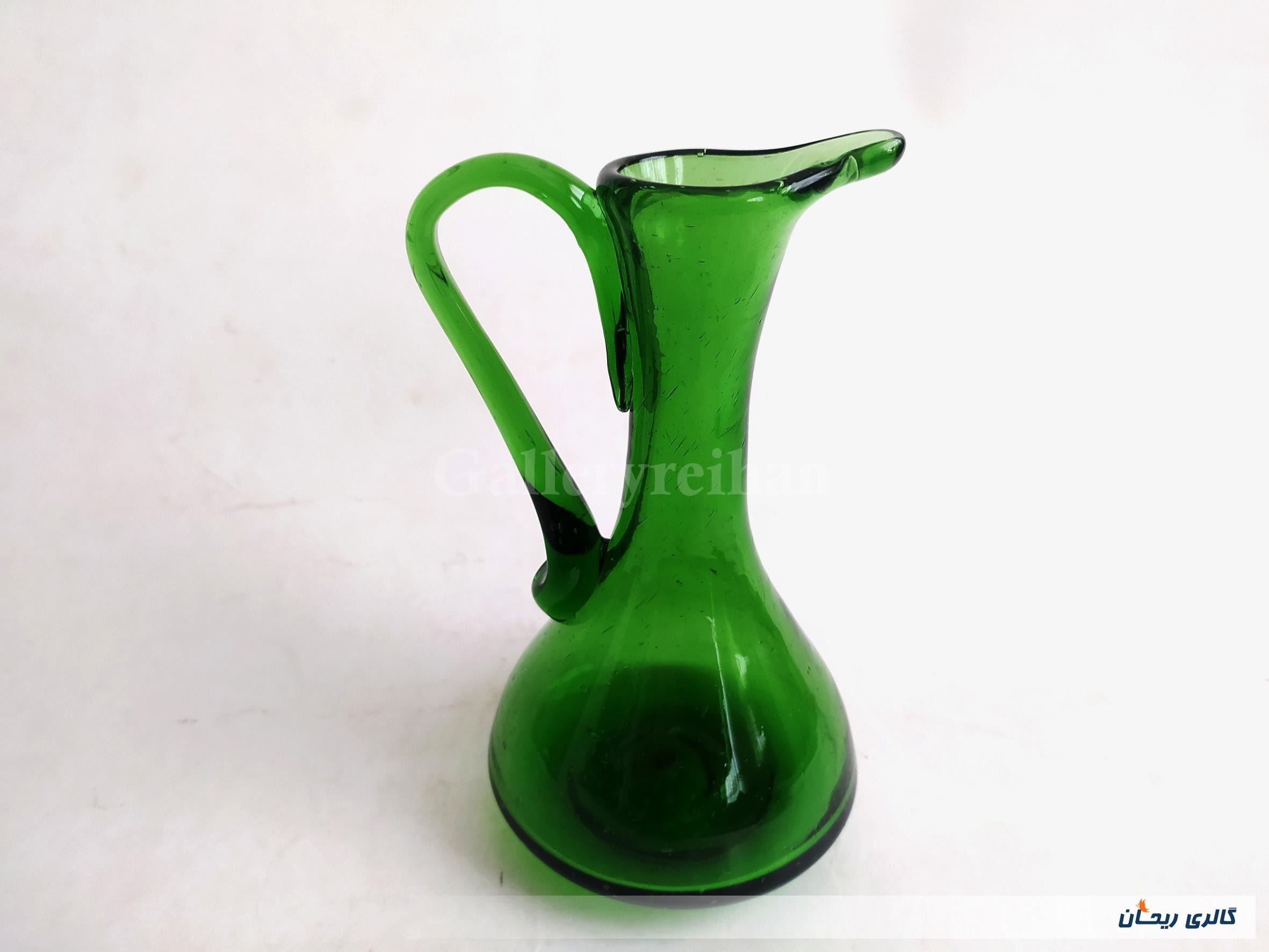 پارچ مینیاتوری و کوچک دستساز شیشه ای سبز (کد44733)