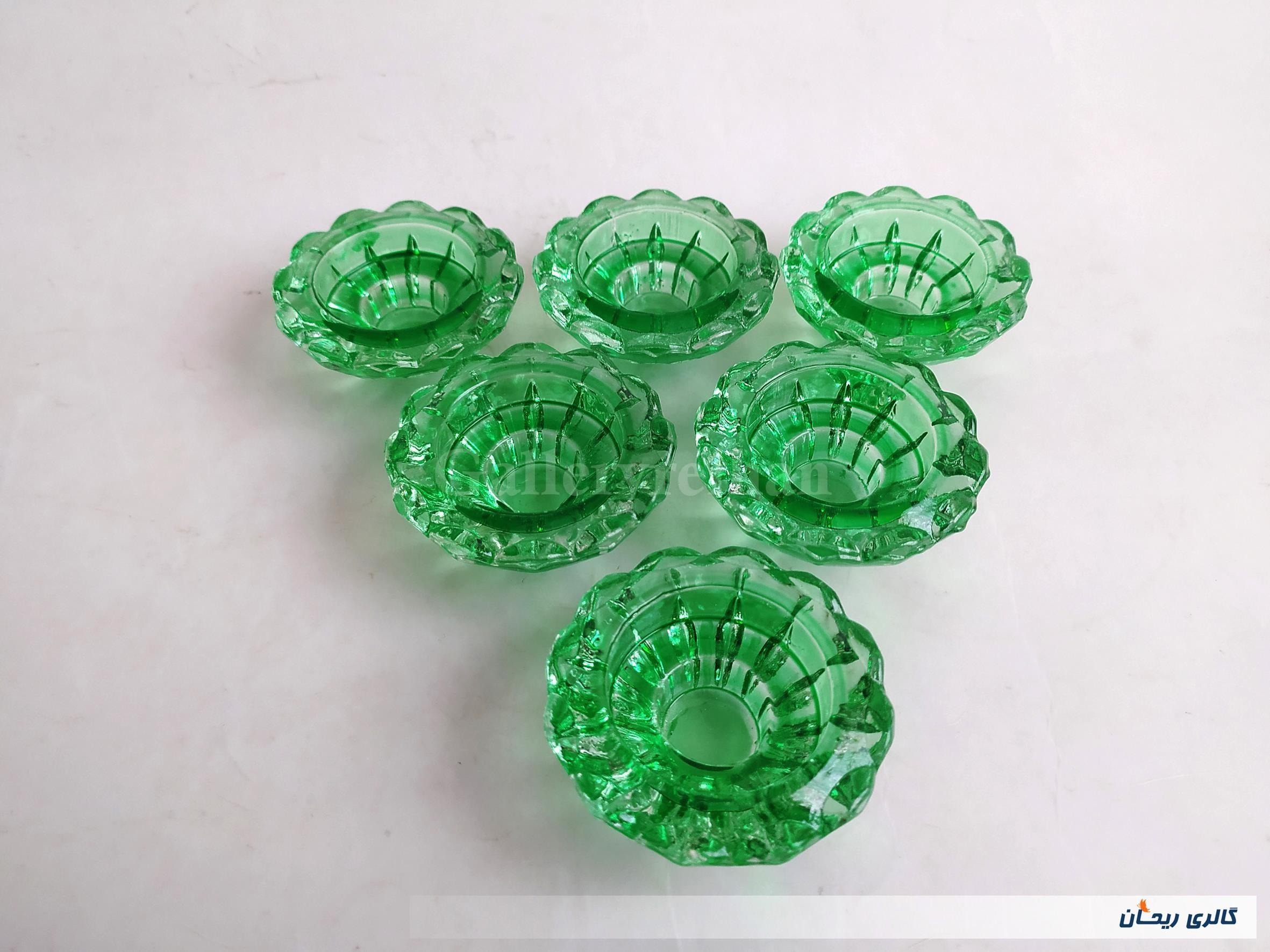 شمعدان شیشه ای ضخیم طرح الماس توپر (کد44742)