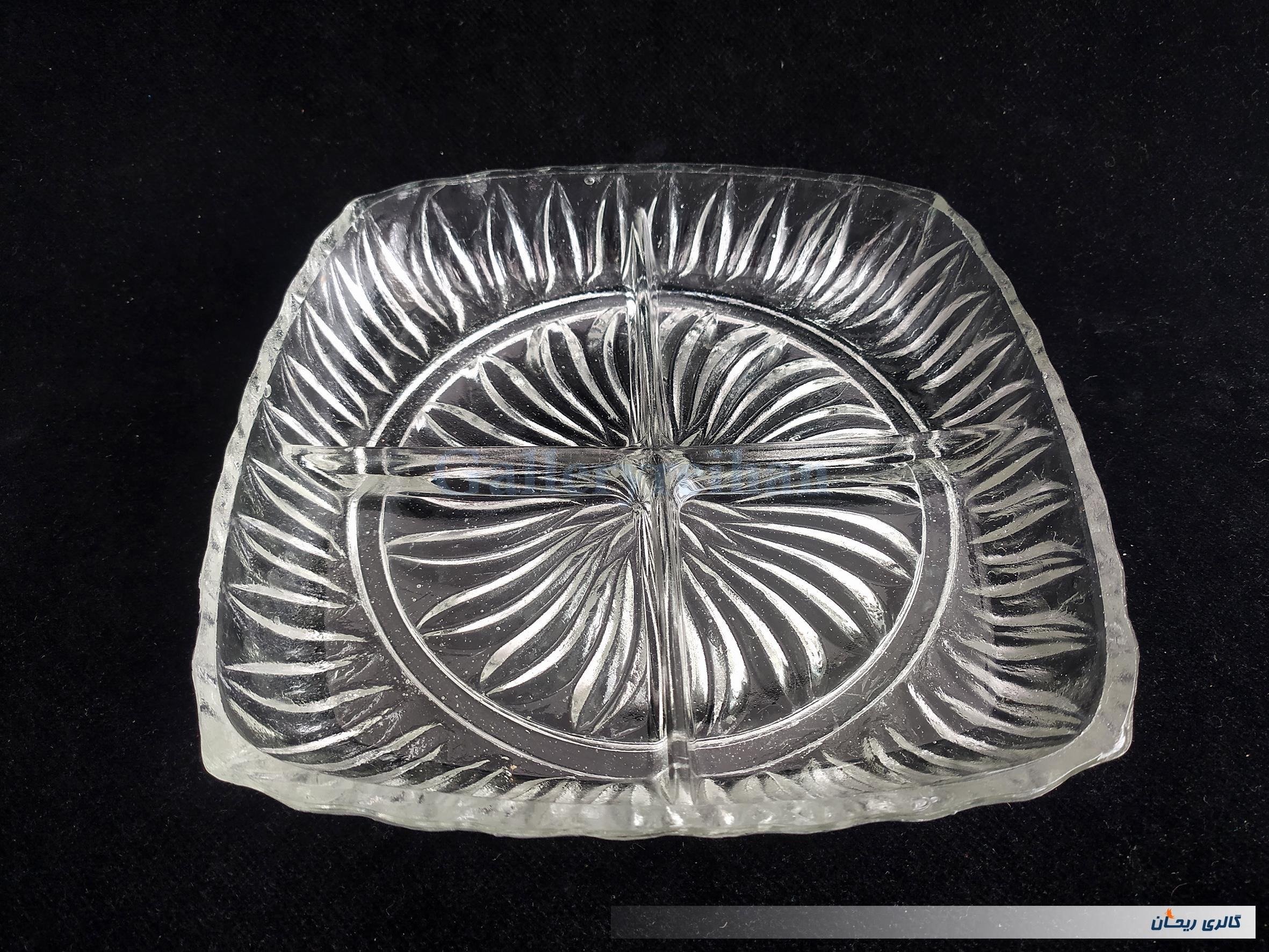 اردو خوری قدیمی بلور ضخیم 4 قسمته (کد47704)