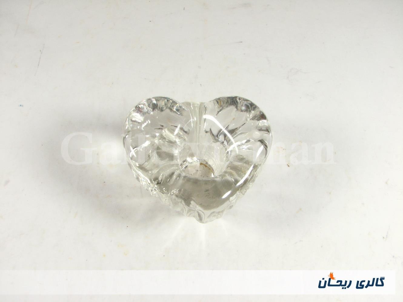 شمعدان شیشه ای ضخیم طرح قلب (کد9503)