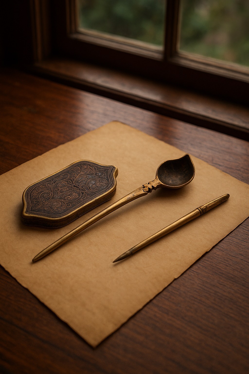 ملواق یا قاشق برنجی مخصوص قلمدان اساتید (کد47567)