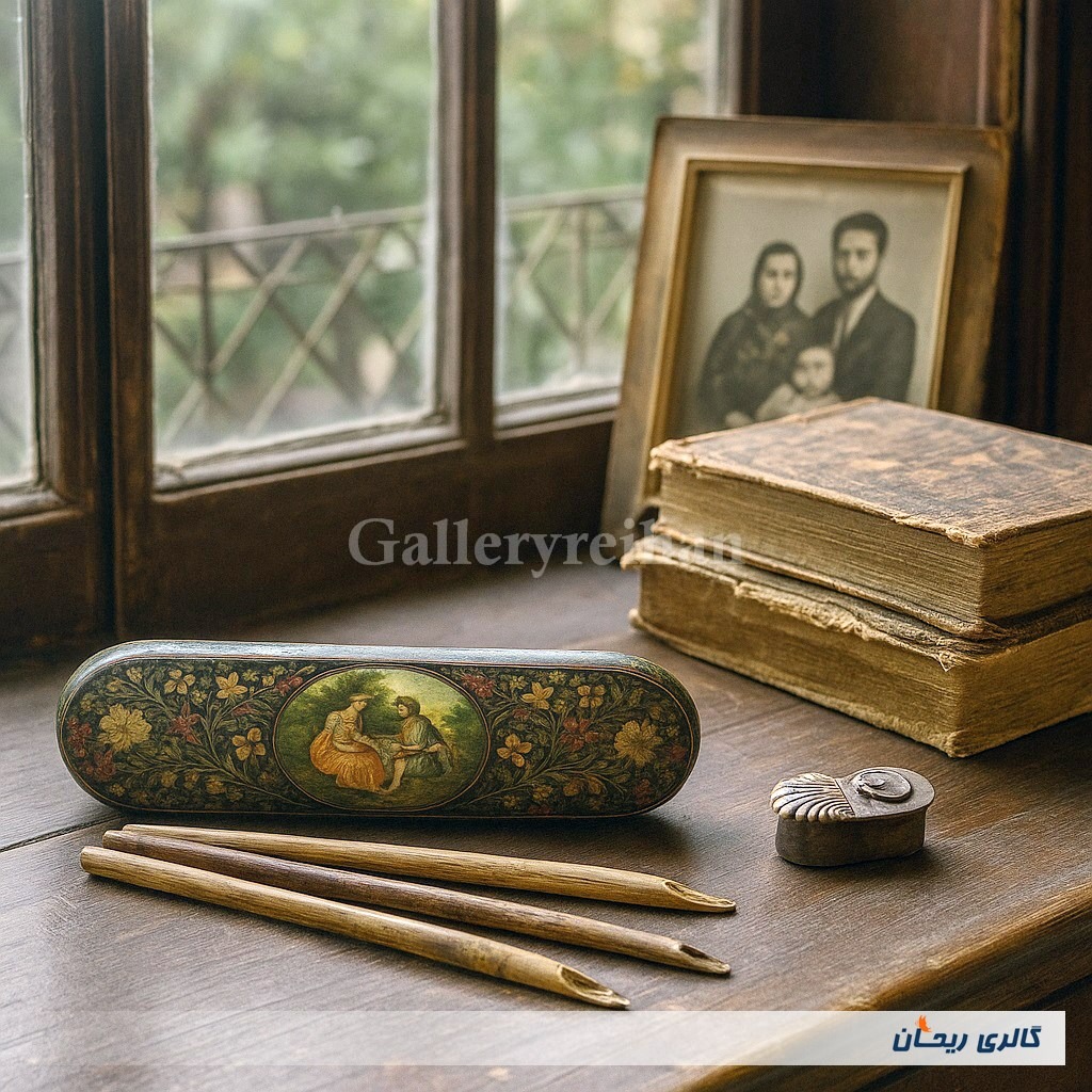 جوهردان یا دواتدان کلکسیونی نقره و برنج (کد8113)