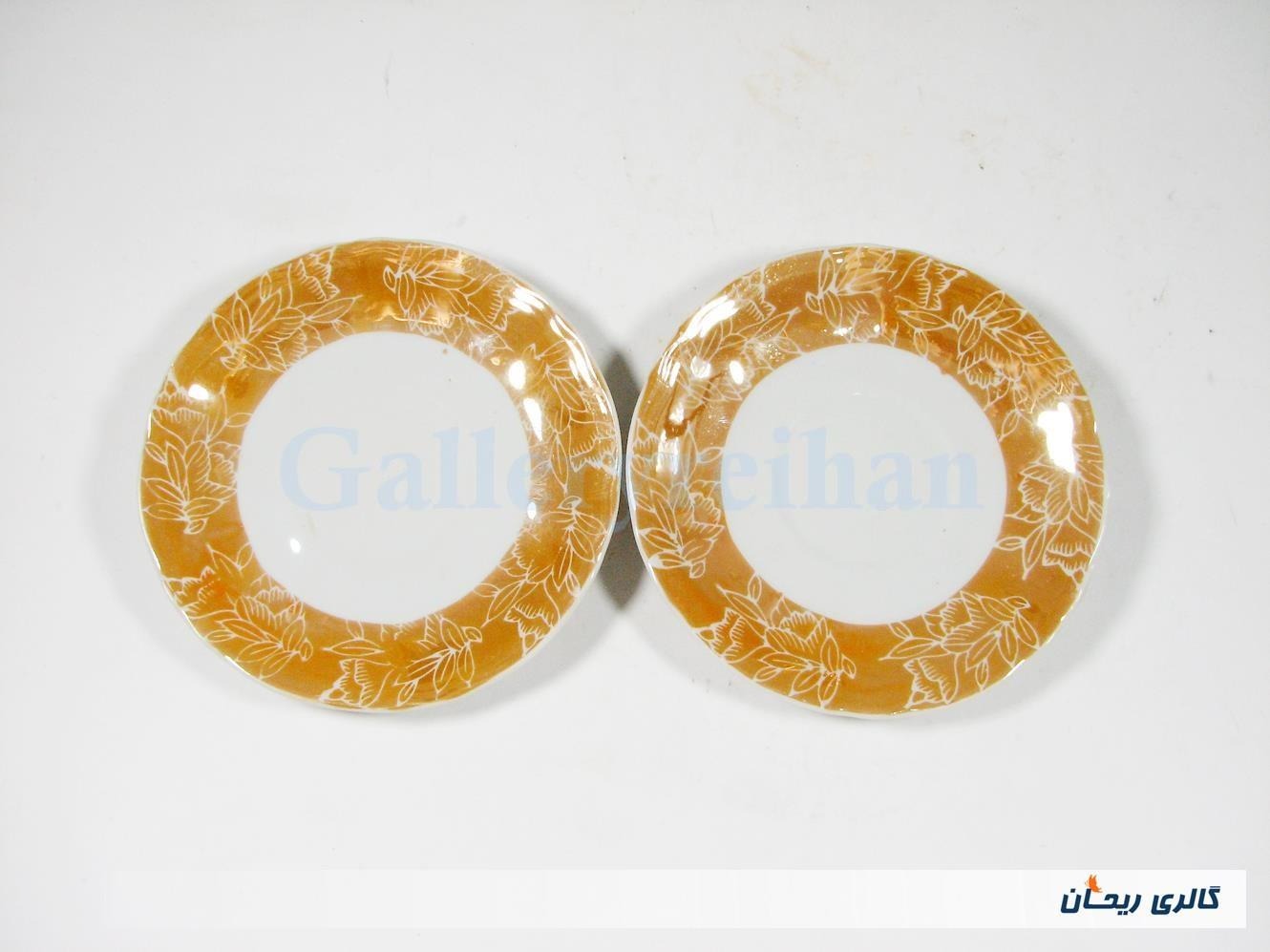 2دیوارکوب یا نعلبکی قدیمی طرح برگ دور زرد (7-2866)