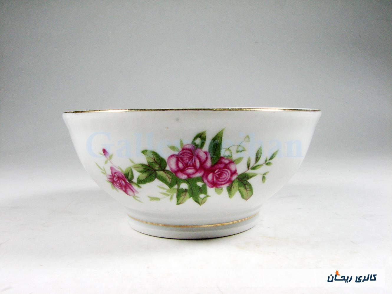 کاسه چینی قدیمی گل سرخی بسیار زیبا (کد 7298)