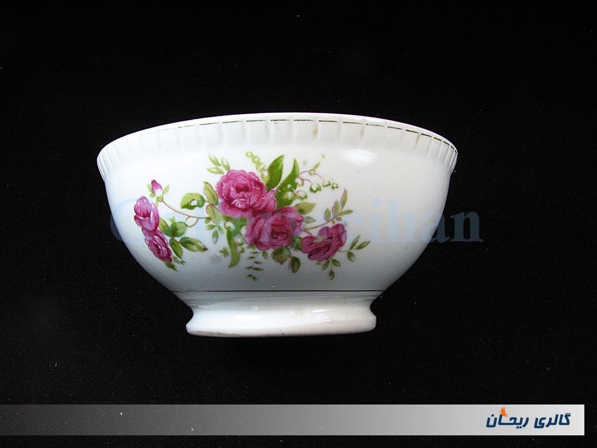 کاسه چینی قدیمی گل سرخی بسیار زیبا (کد 2442)