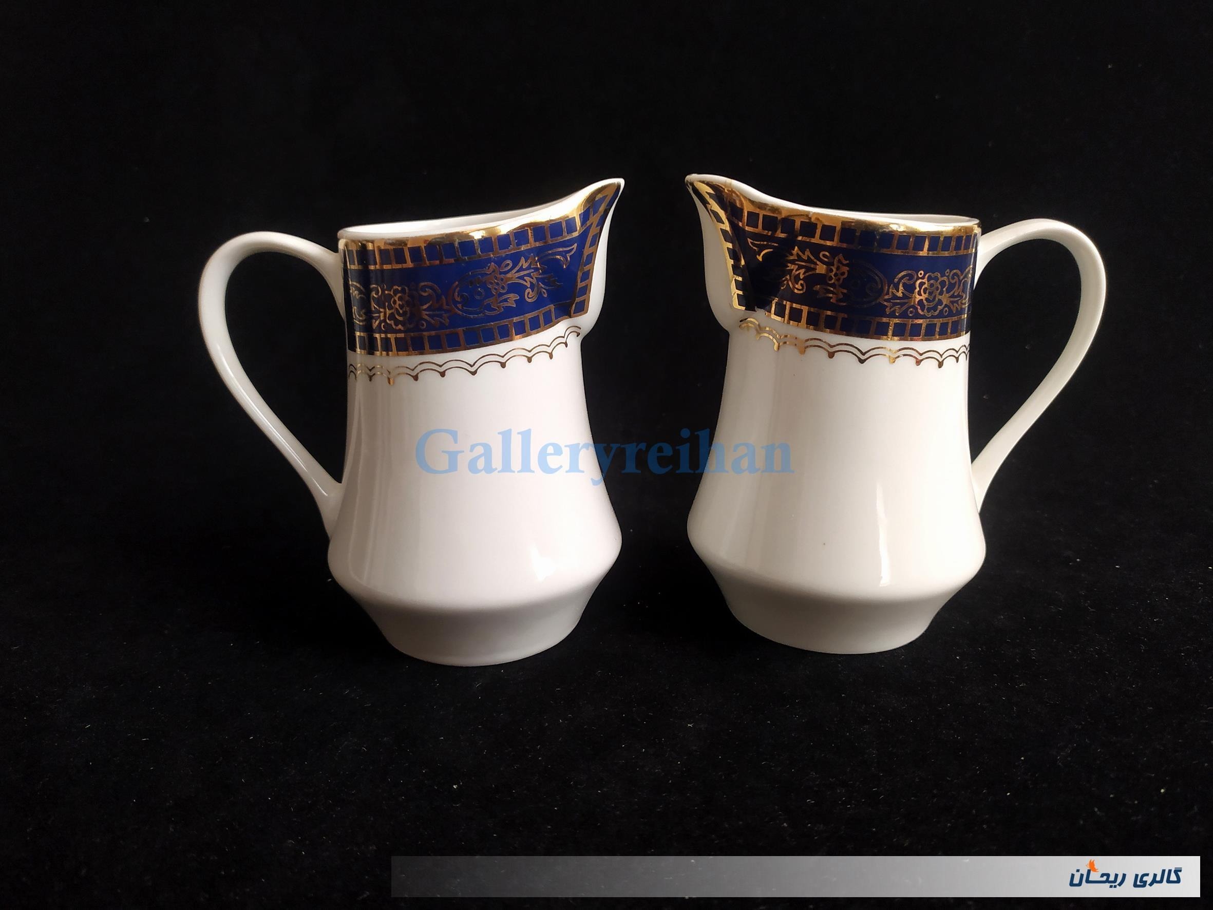 جفت سس خوری یا شکرپاش چینی طرح سورمه ای (4-47403)