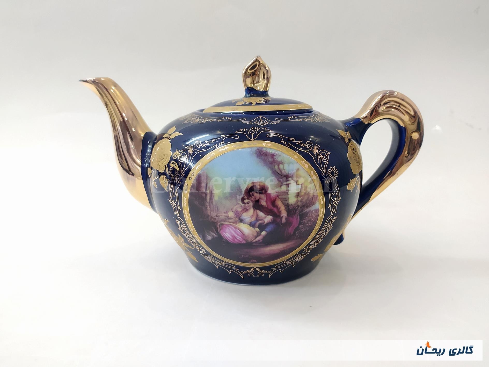 قوری چینی سرمه ای بزرگ لیلی و مجنون زیبا (کد48539)