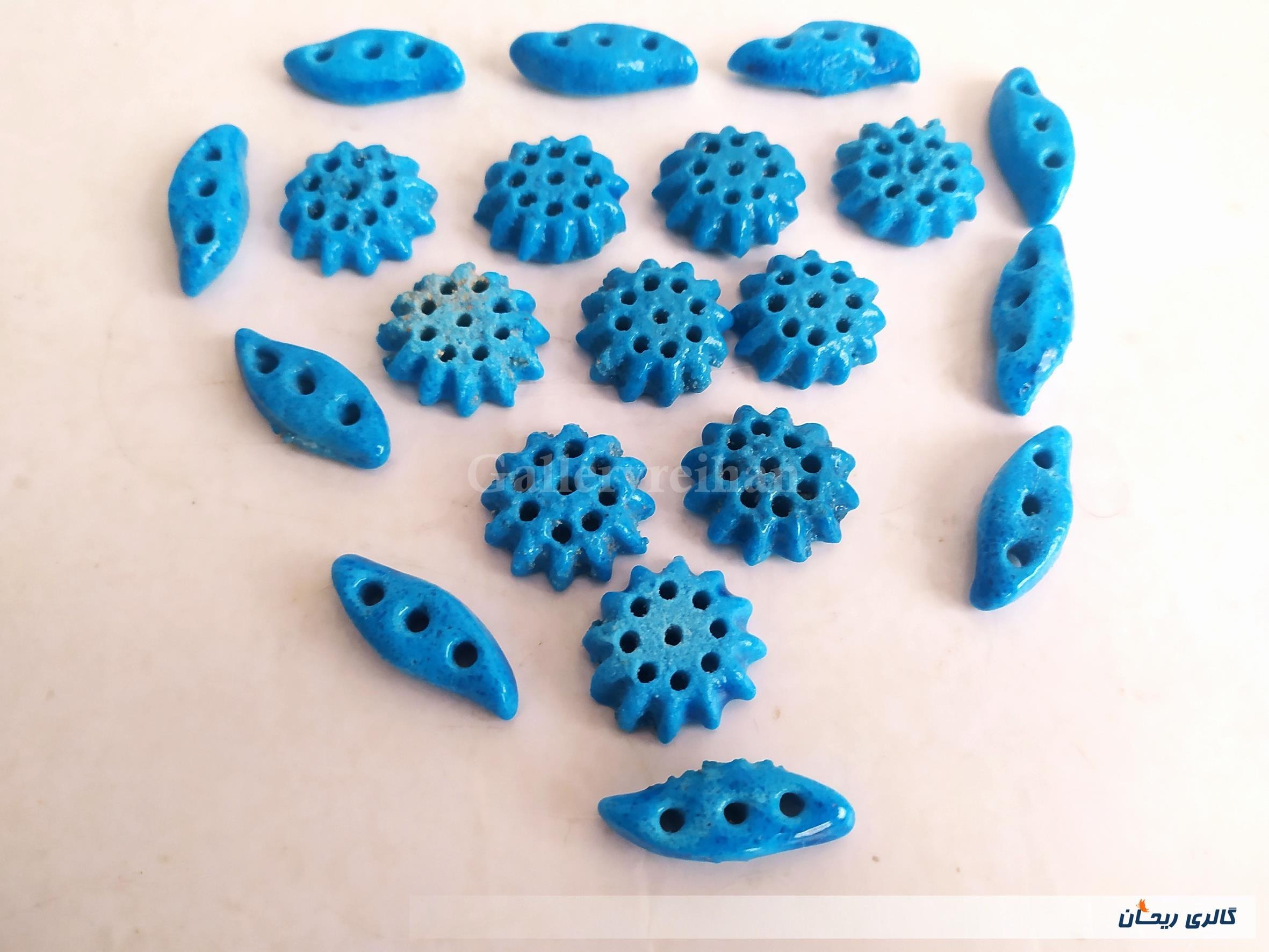 20 عدد خرمهره فیروزه ای ایرانی (کد47425)