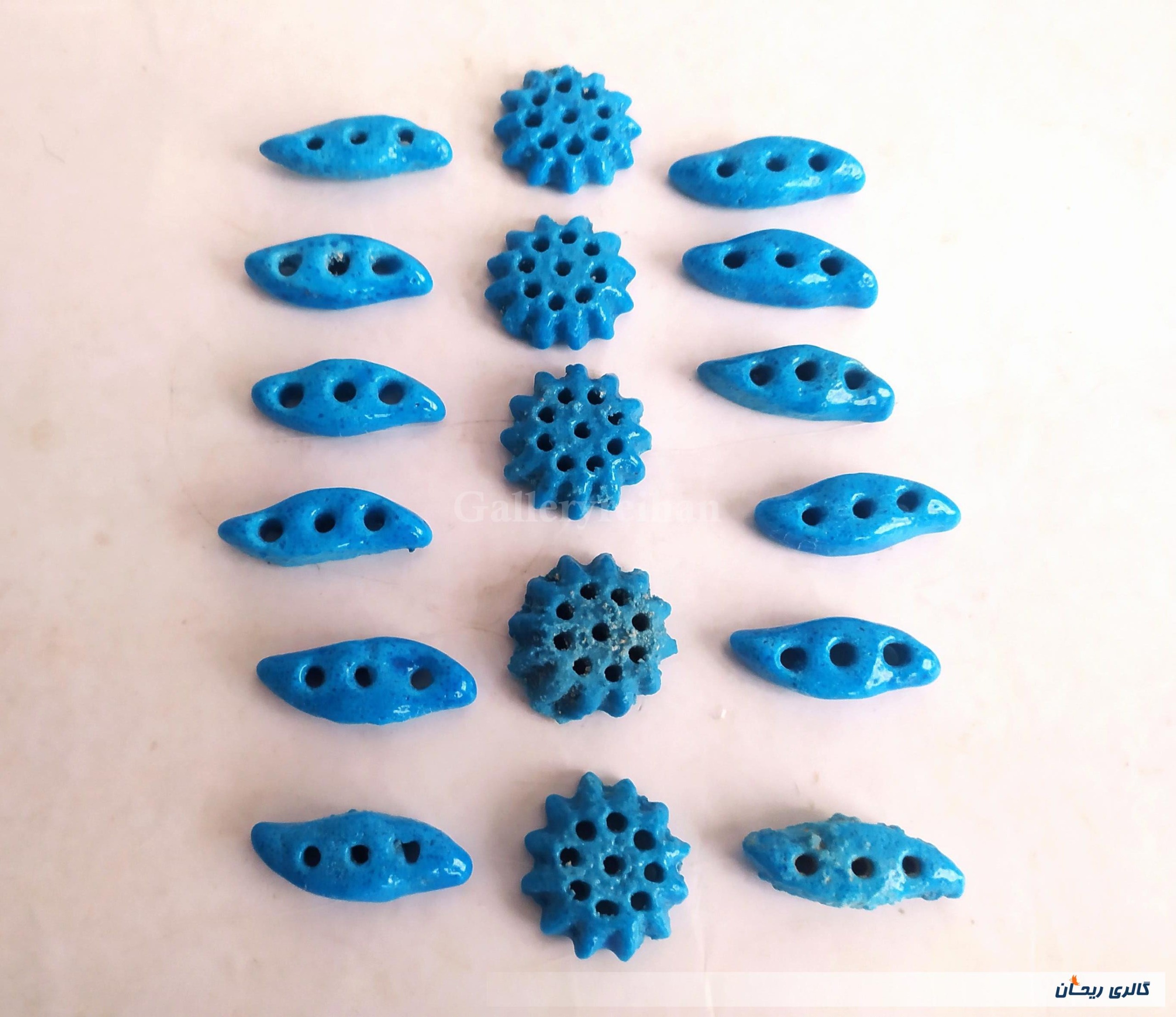 17 عدد خرمهره فیروزه ای ایرانی (کد47429)