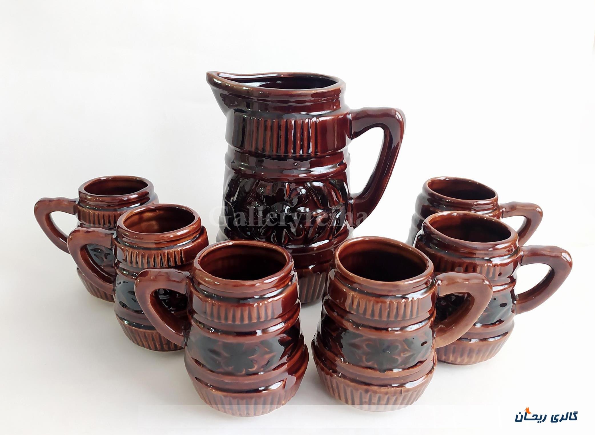 پارچ و لیوان سرامیکی قدیمی (8-7-6-5-4-3-35282)