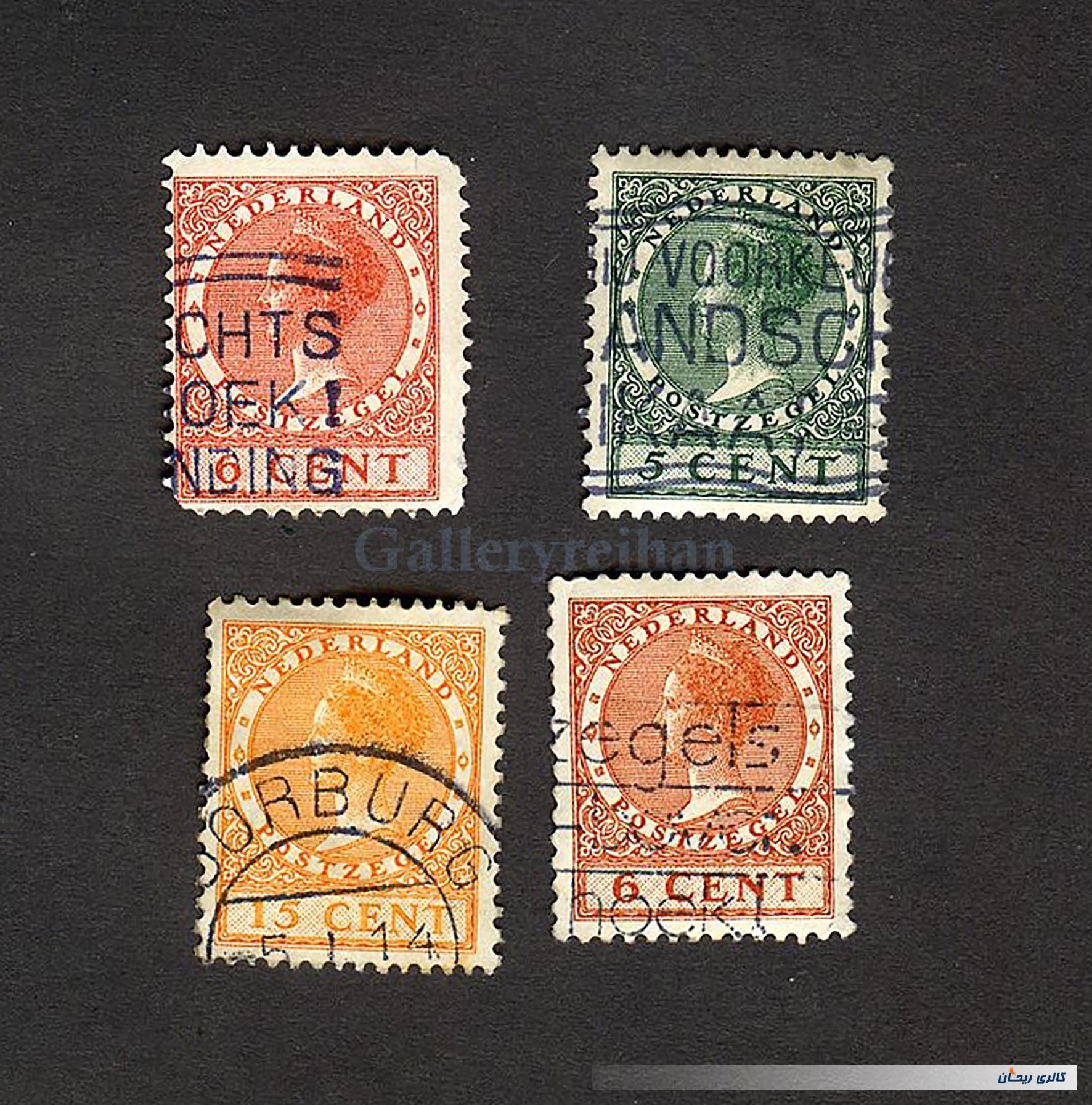 4عدد تمبر کلاسیک کشور هلند حدود سال 1920 (کد20231)