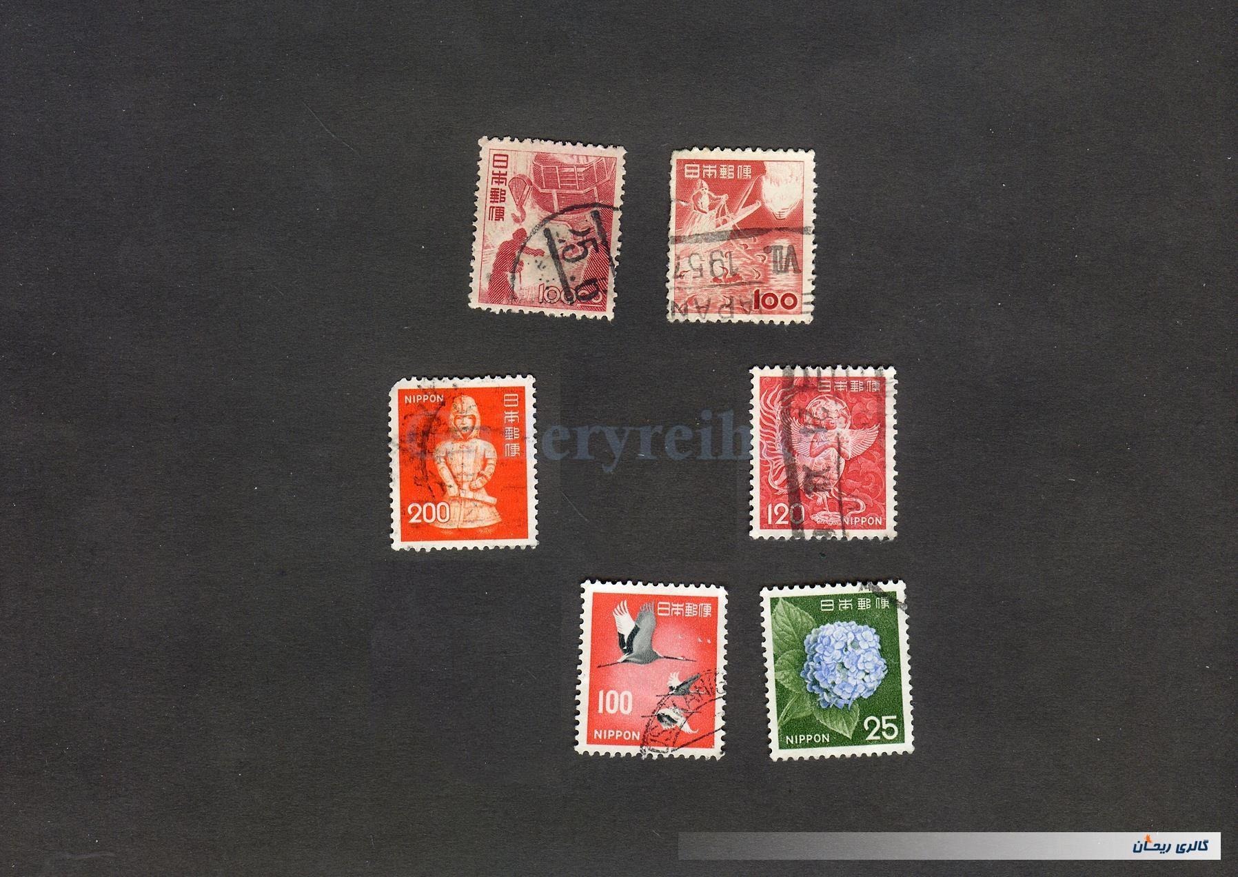 6عدد تمبر قدیمی و کمیاب کشور ژاپن (کد20289)
