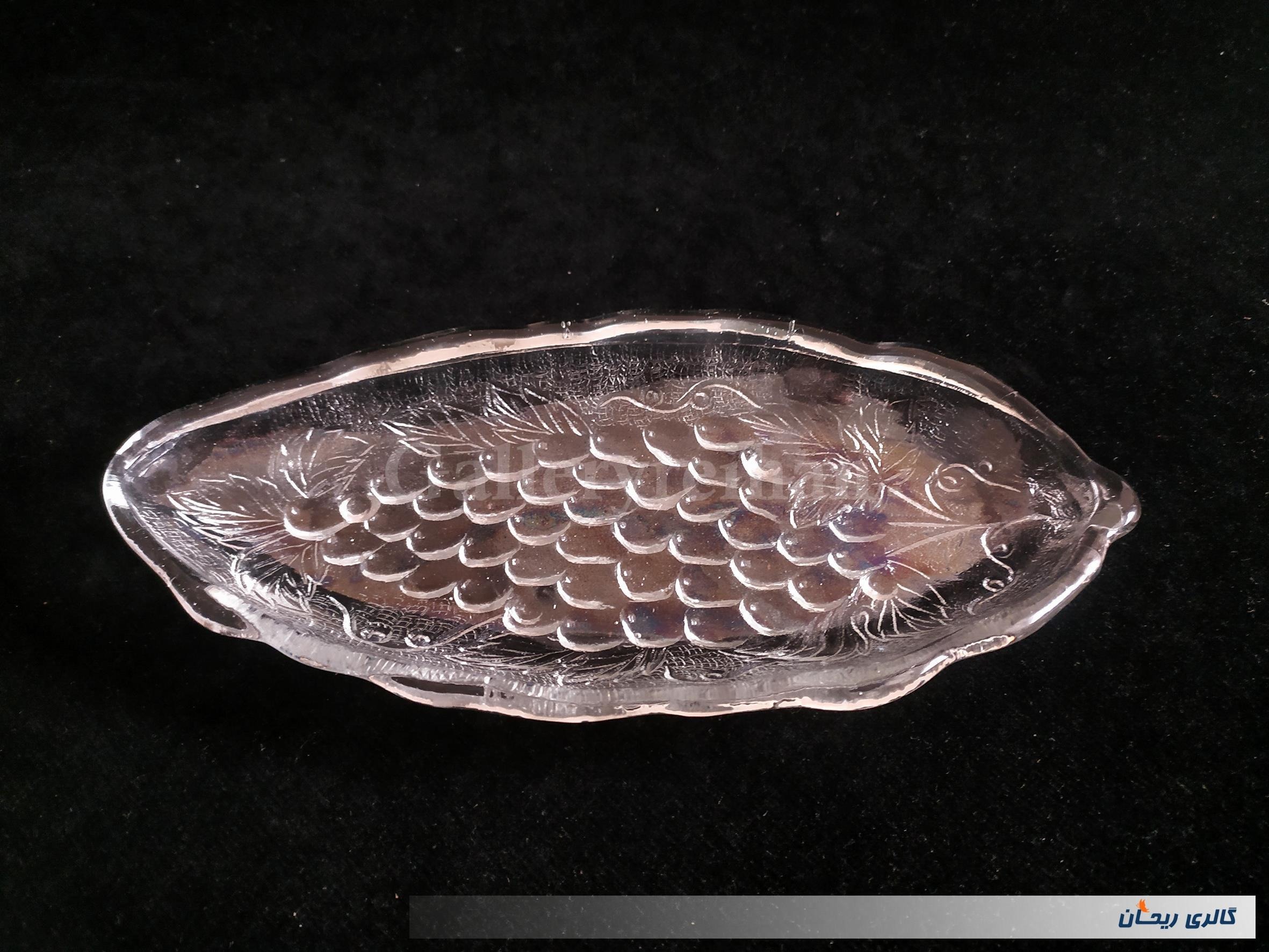 دیس بلوری یا خرما خوری طرح گل انگوری (کد45406)