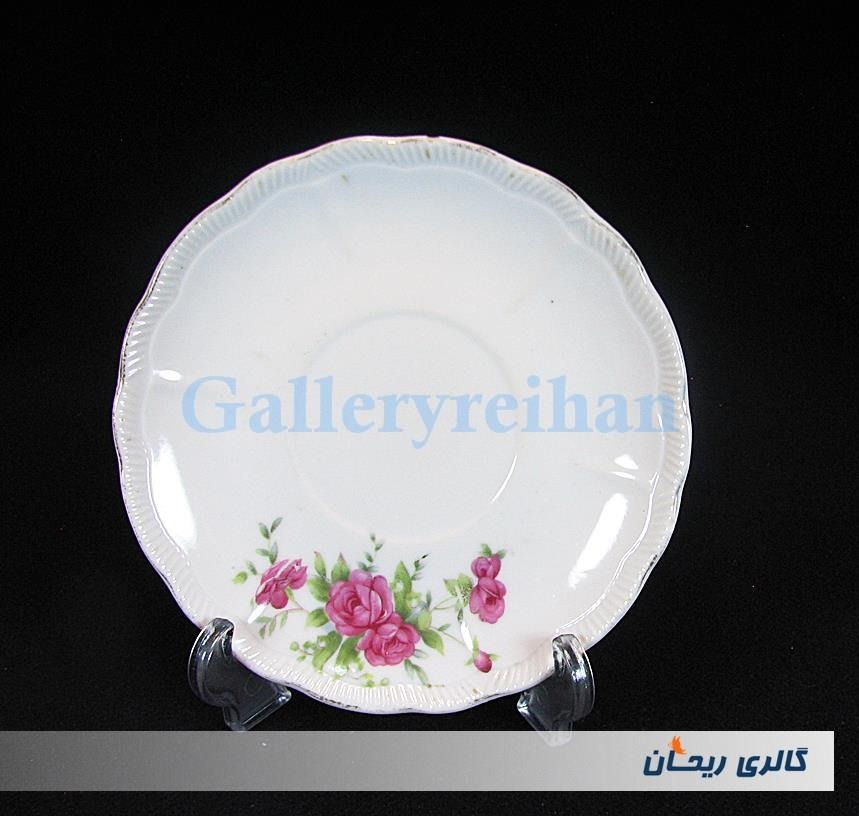 زیر فنجانی یا دیوارکوب گل سرخی قدیمی (کد2794)