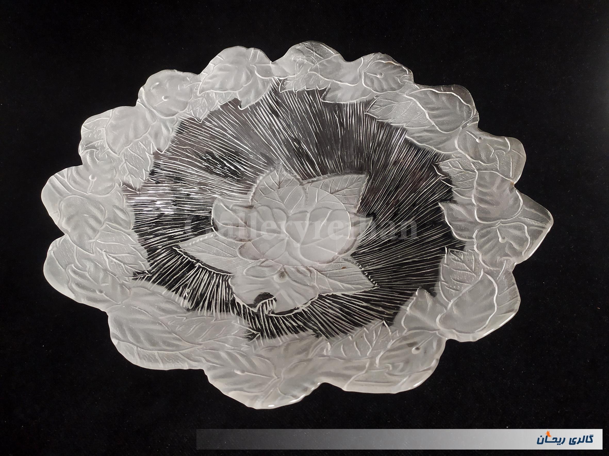 دیس میوه خوری بزرگ دو رنگ طرح گل (کد46711)