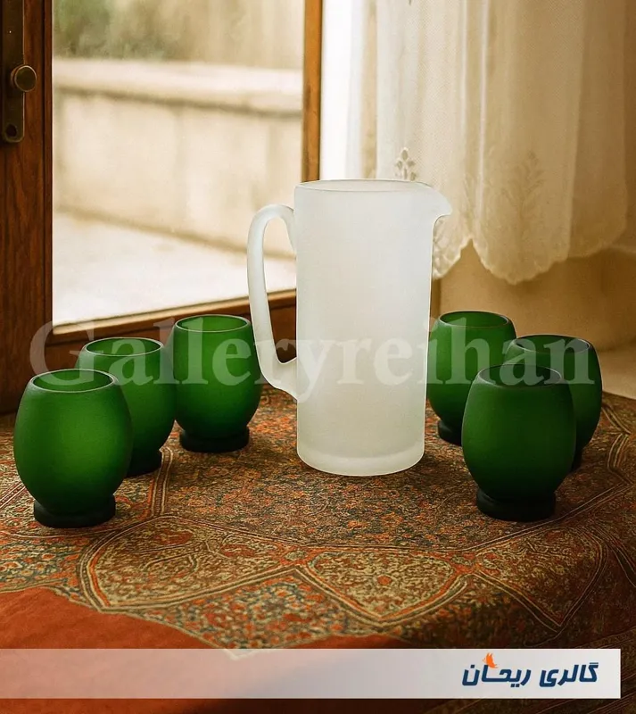 پارچ و لیوان کمیاب دست ساز قدیمی (کد47537-46530)