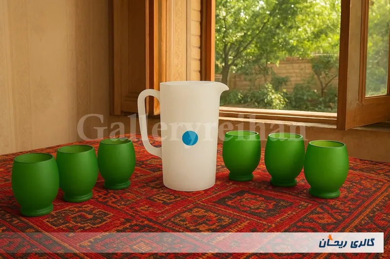 پارچ آبگز و لیوان کمیاب دستساز قدیمی (47543-46533)