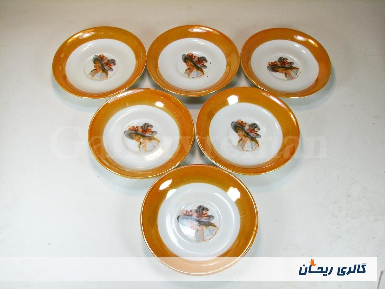 6عدد نعلبکی قدیمی ساخت ایران طرح عکسی (کد4508)