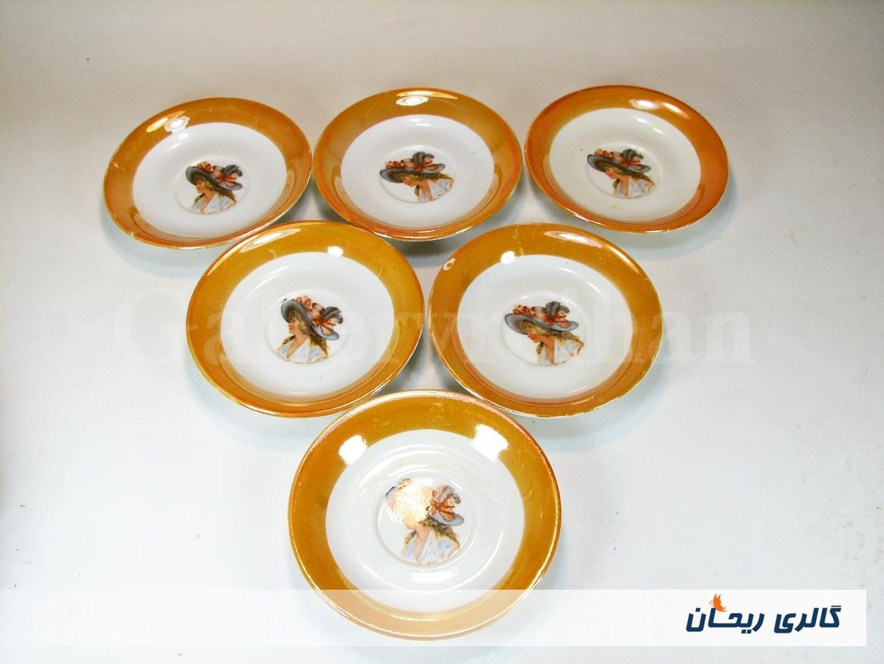 6عدد نعلبکی قدیمی ساخت ایران طرح عکسی (کد4510)