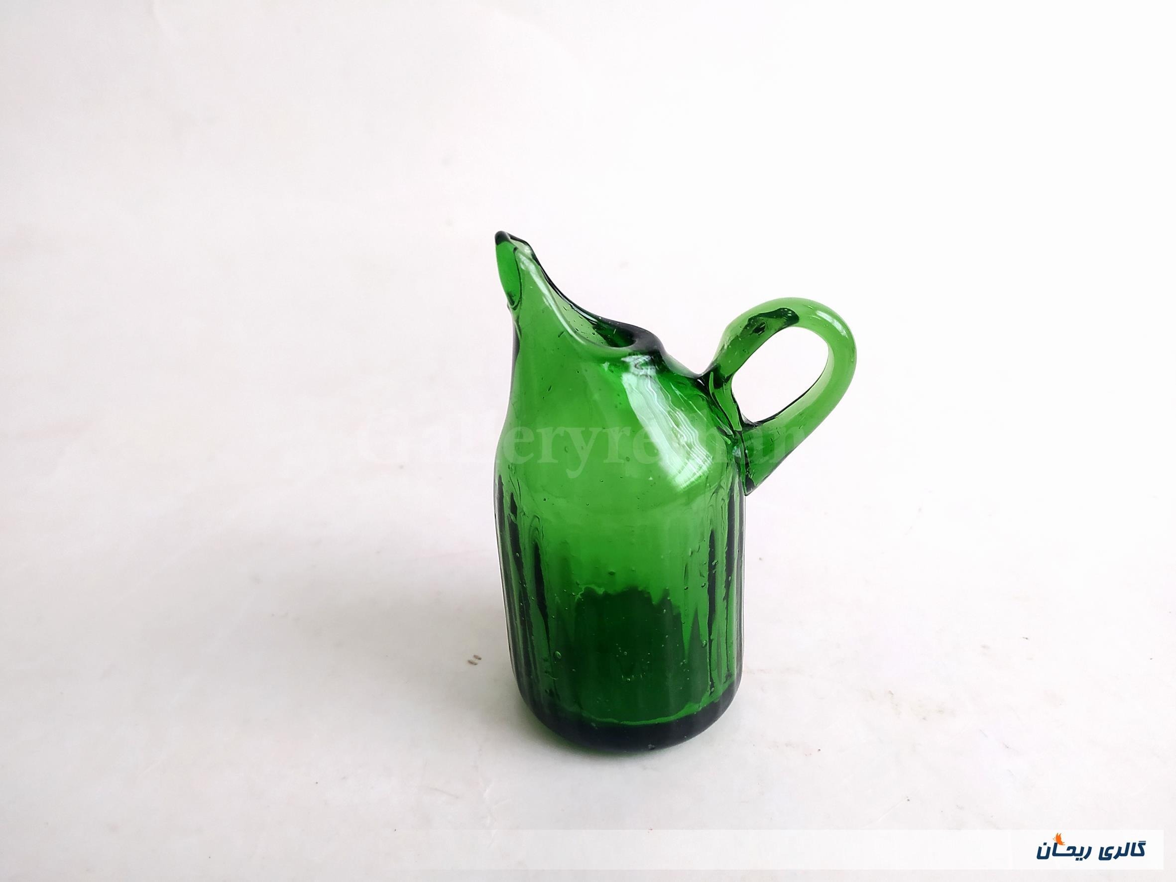 آبلیموخوری کاملا دستساز شیشه ای سبز رنگ (کد44401)