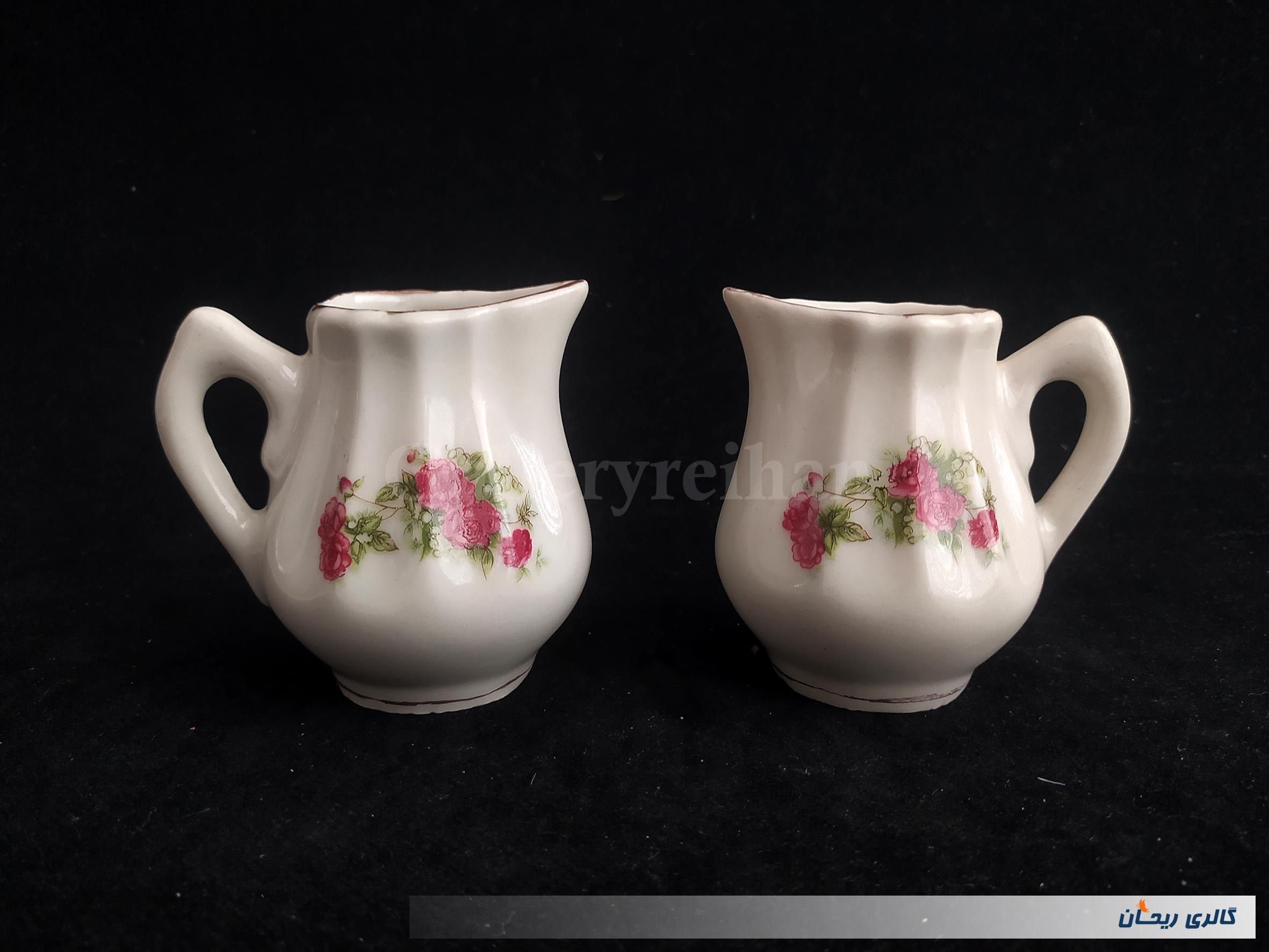 جفت سس خوری یا شکرپاش چینی طرح گل سرخ (8-50677)