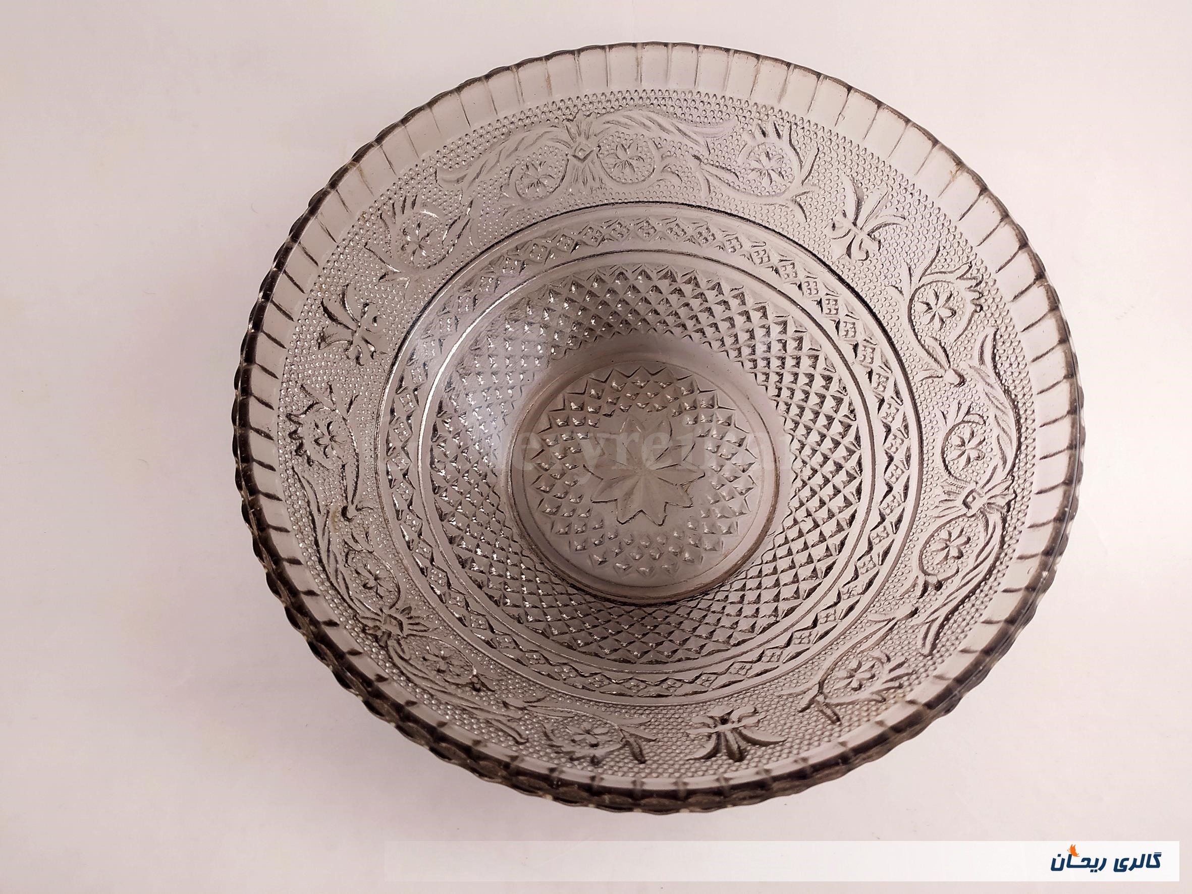 کاسه میوه خوری طرح بهشتی رنگ دودی (کد50511)