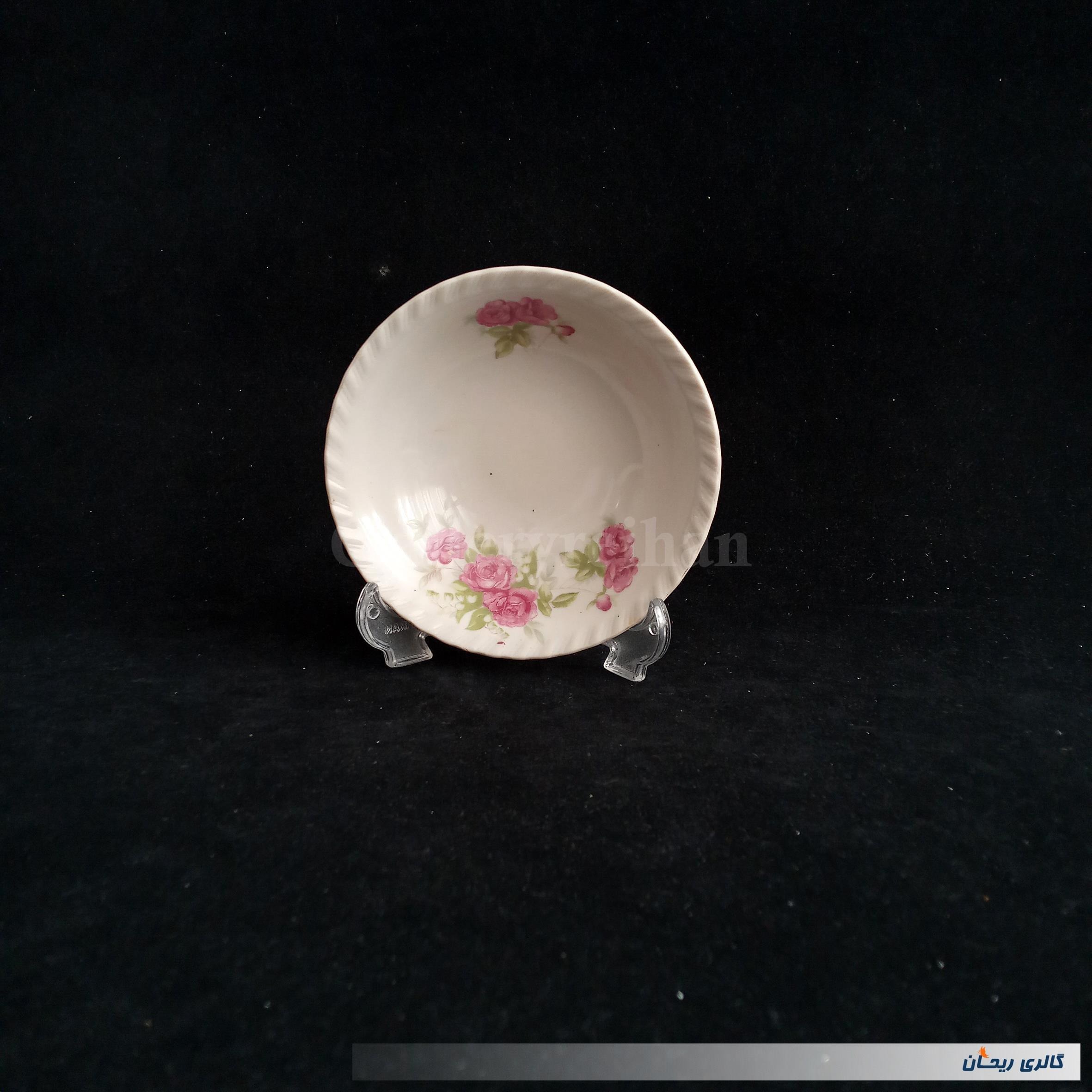 کاسه چینی قدیمی گل سرخی بسیار زیبا (کد51428)