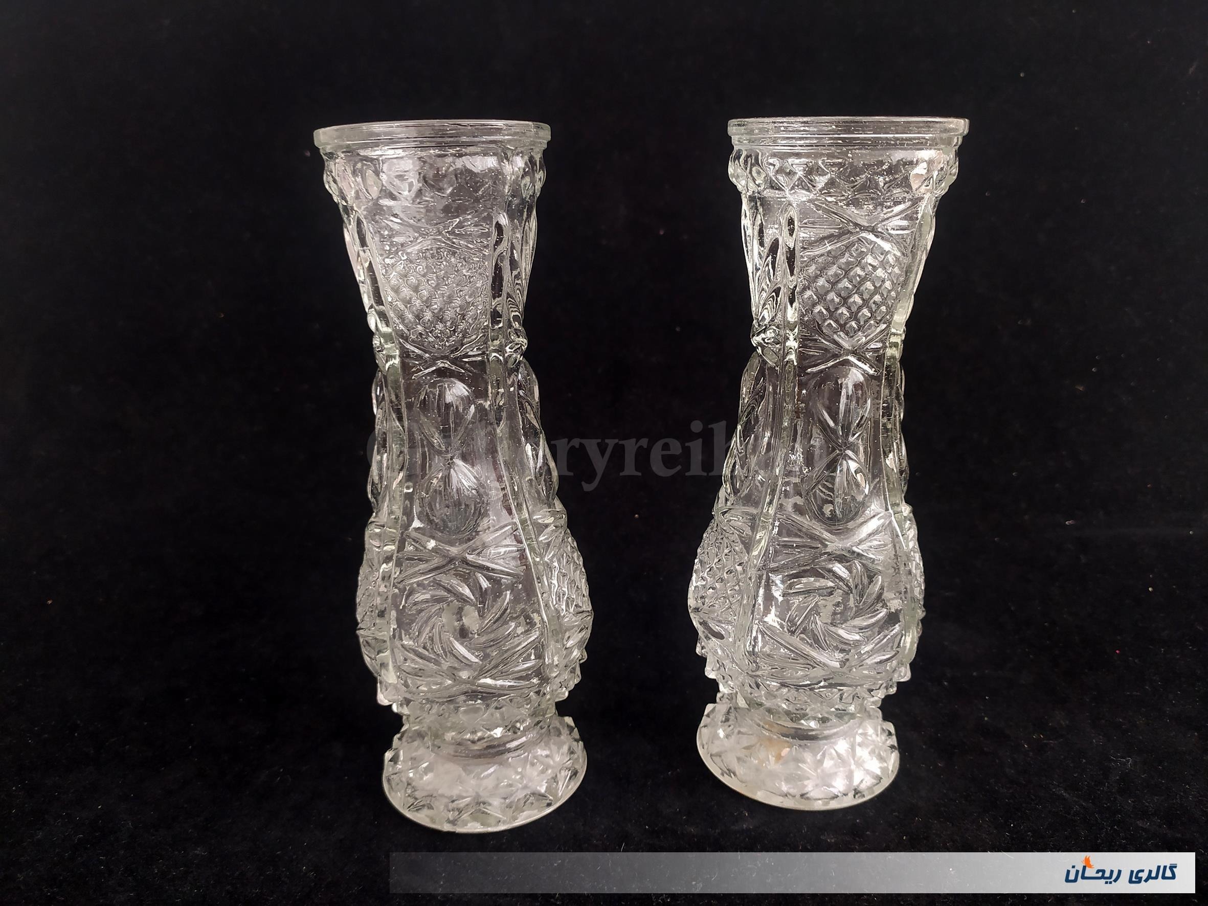 جفت گلدان شیشه ای قدیمی زیبا و جذاب (کد2-51591)